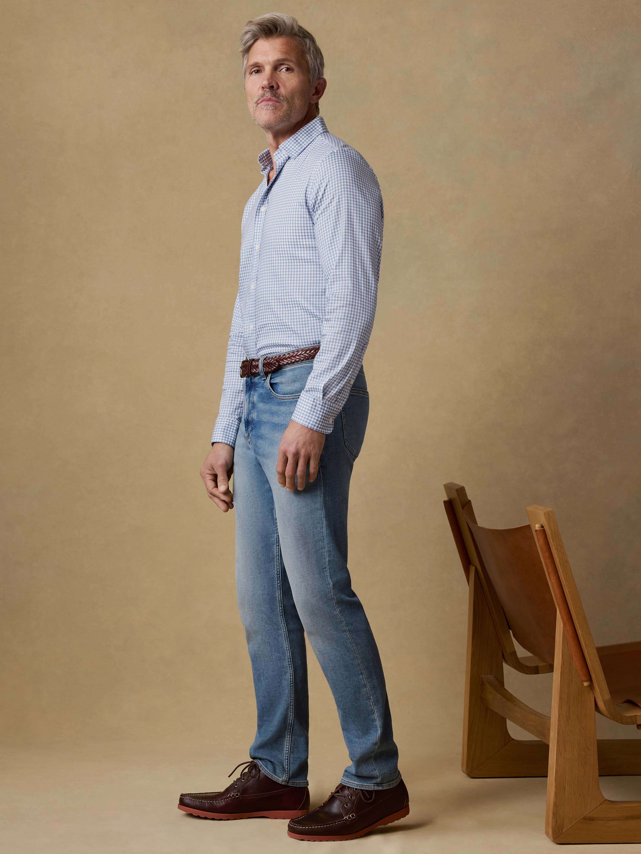 The Movement™ Shirt - Light Blue Gingham | Faherty Brand