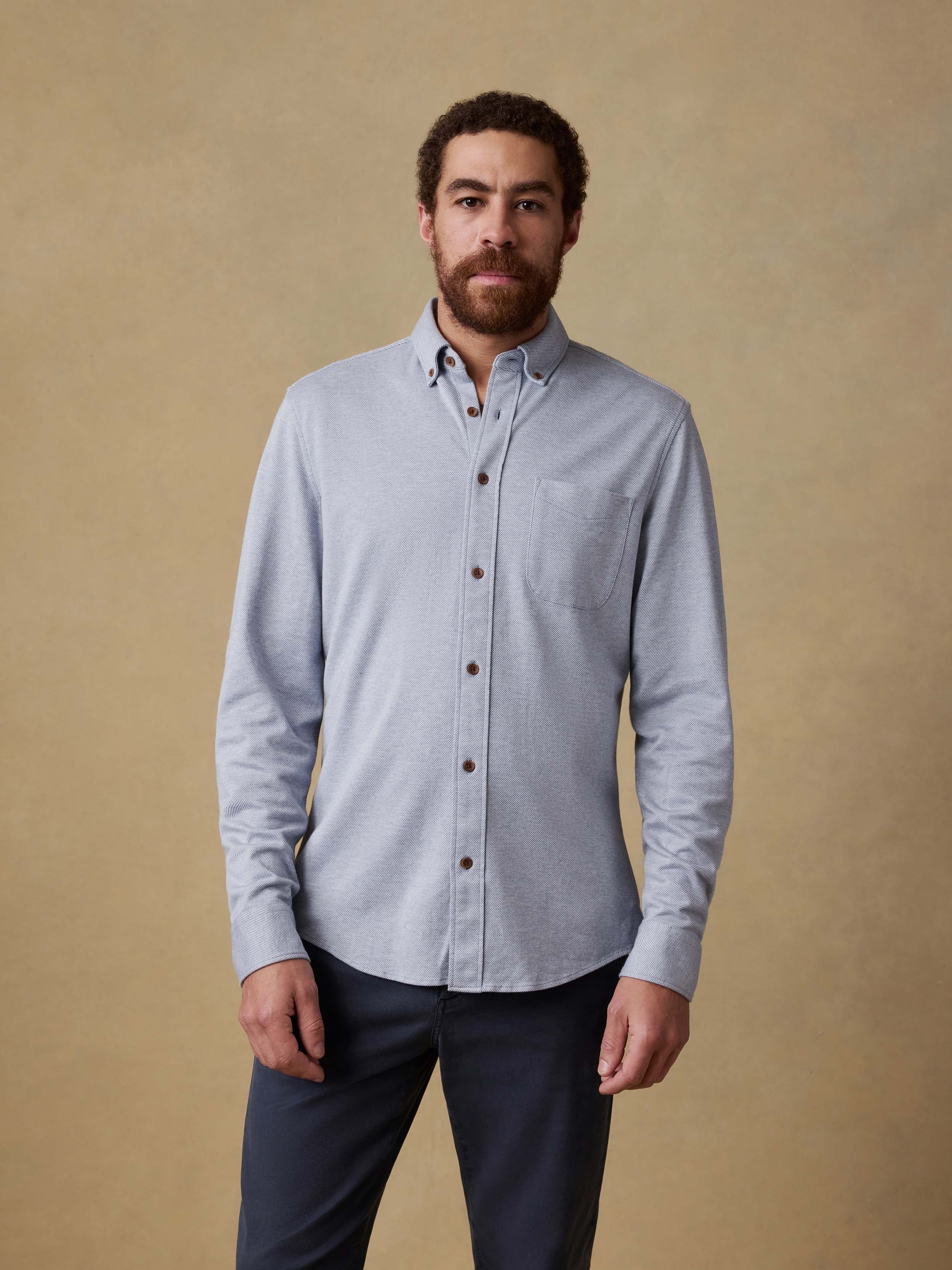 Coastline Knit Shirt - Oceanside Blue | Faherty Brand