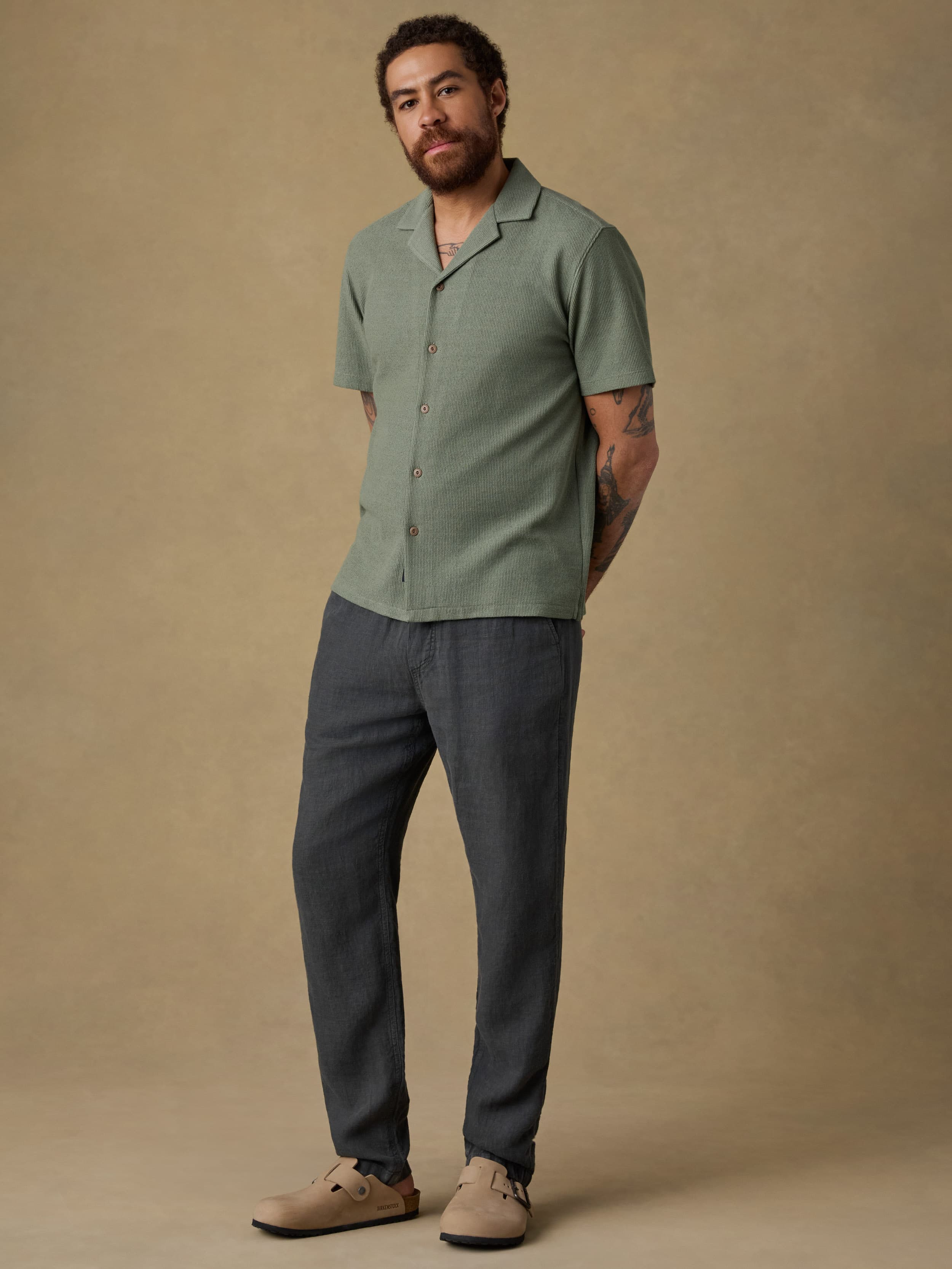 Short-Sleeve Oasis Camp Shirt - Faded Spruce | Faherty Brand