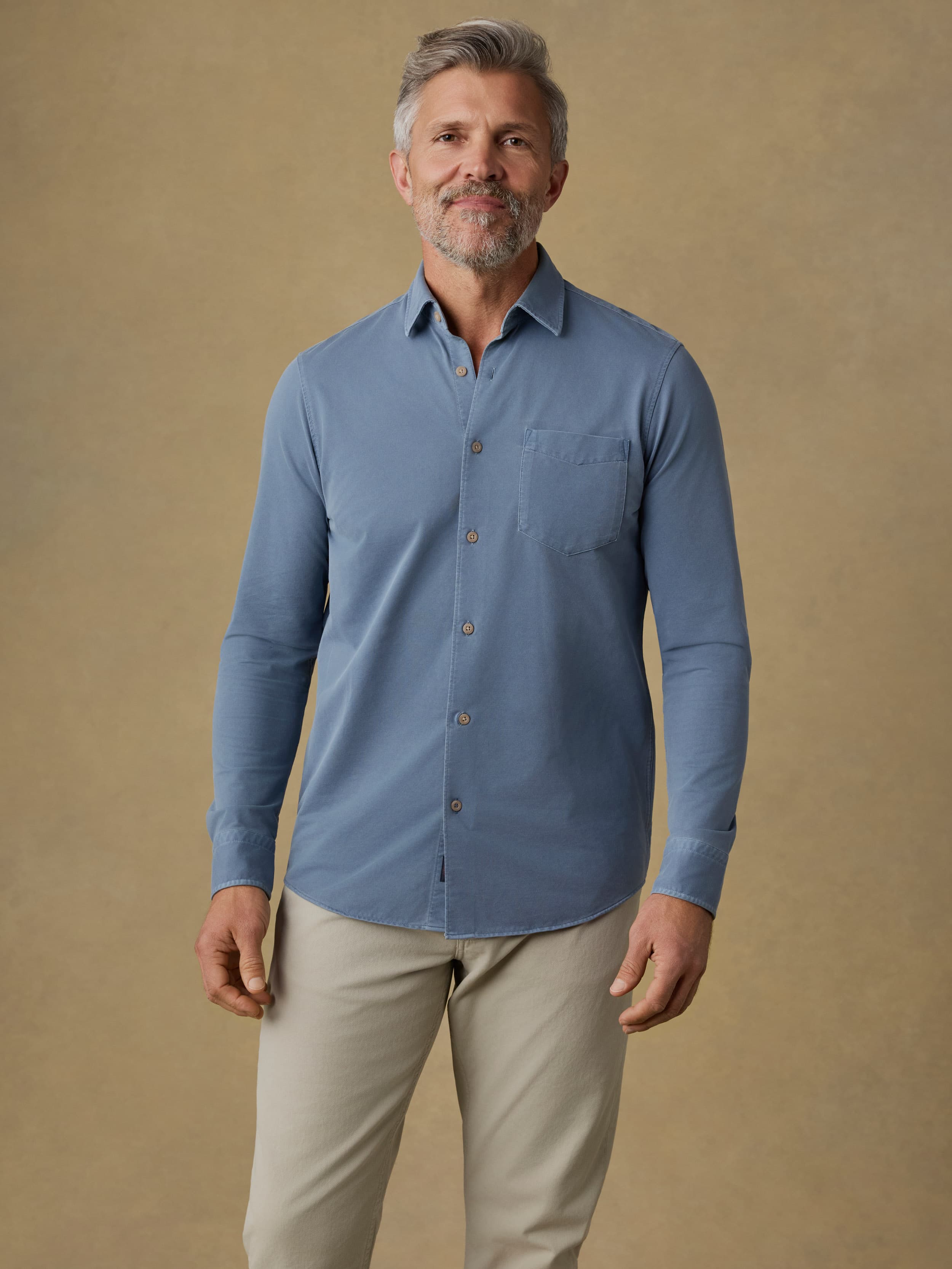 Costa Pique Shirt - Sea Cavern | Faherty Brand