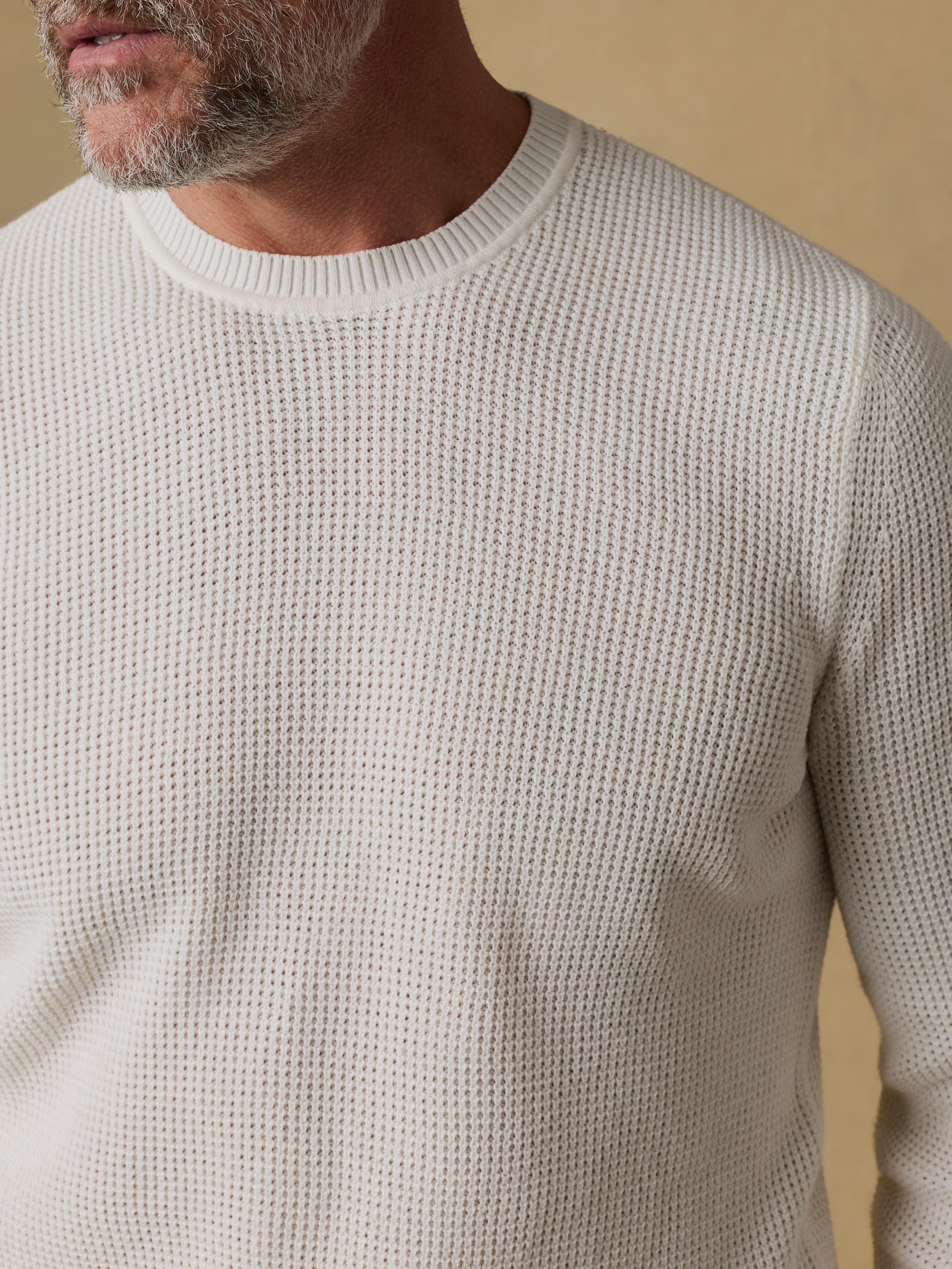 Sunwashed Crewneck Sweater - White Shell | Faherty Brand