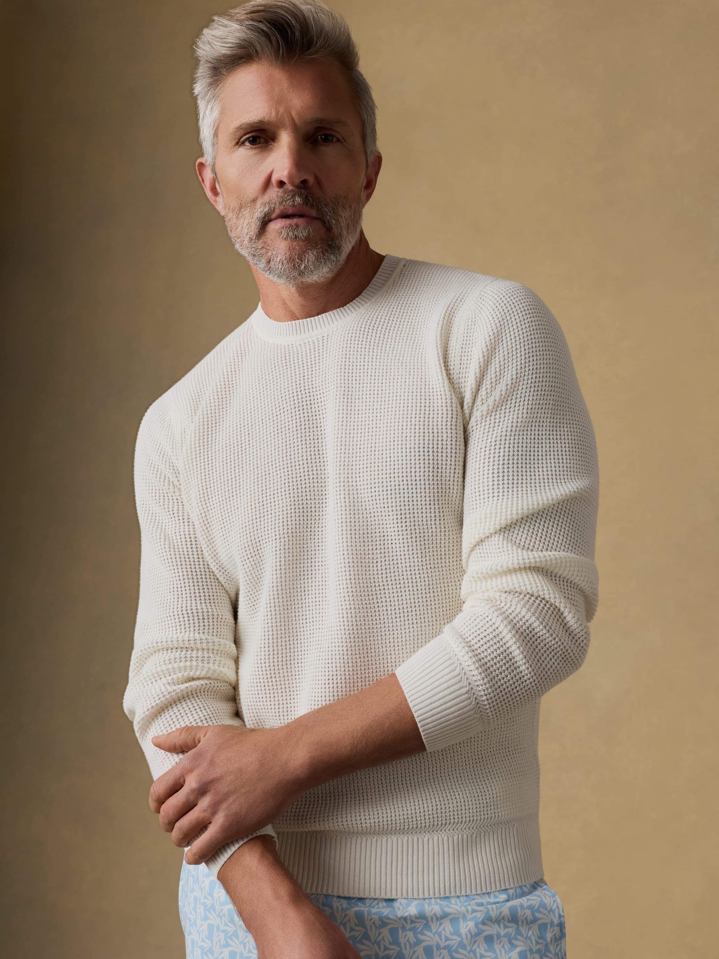 Sunwashed Crewneck Sweater - White Shell | Faherty Brand