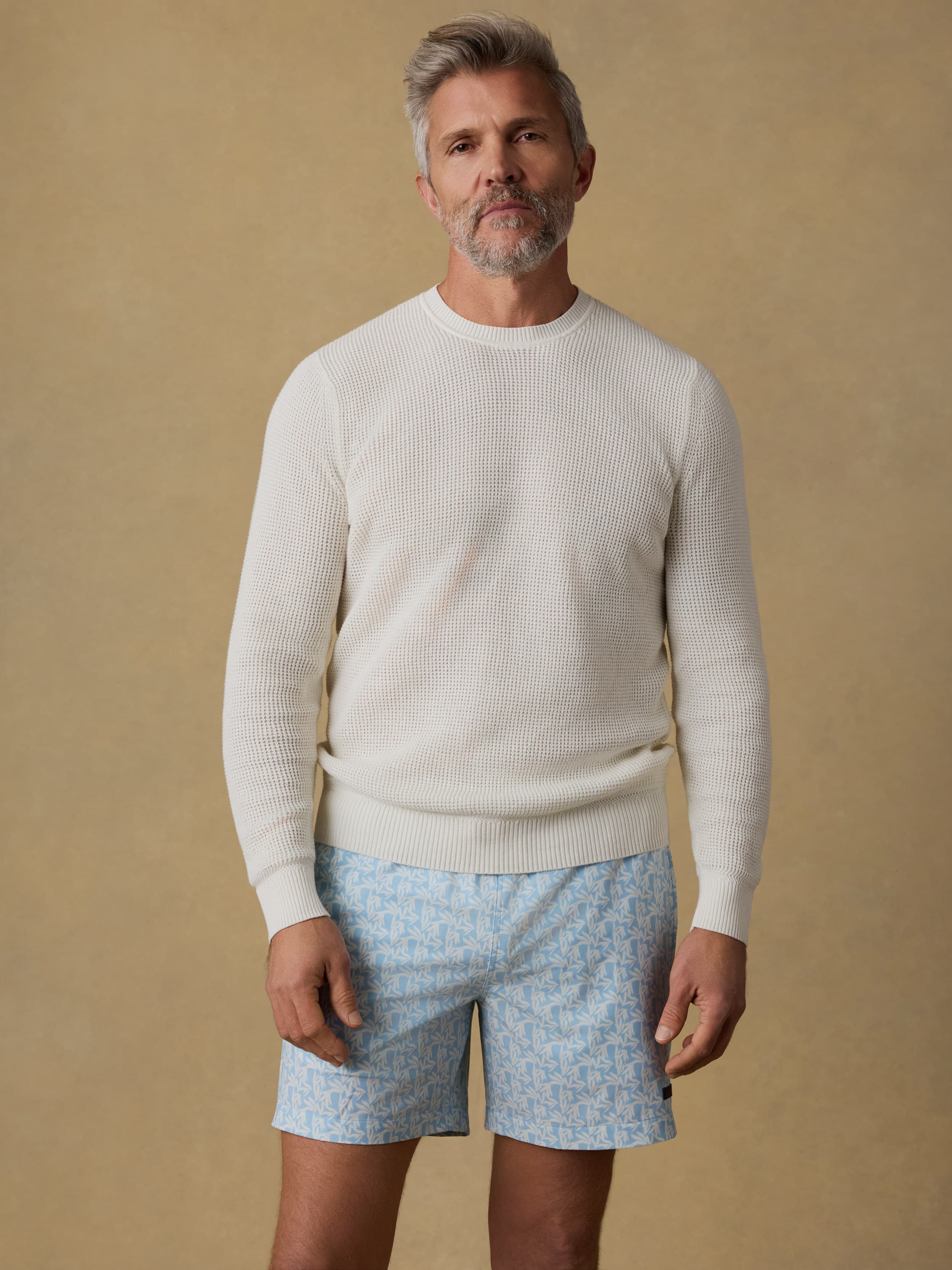 Sunwashed Crewneck Sweater - White Shell | Faherty Brand