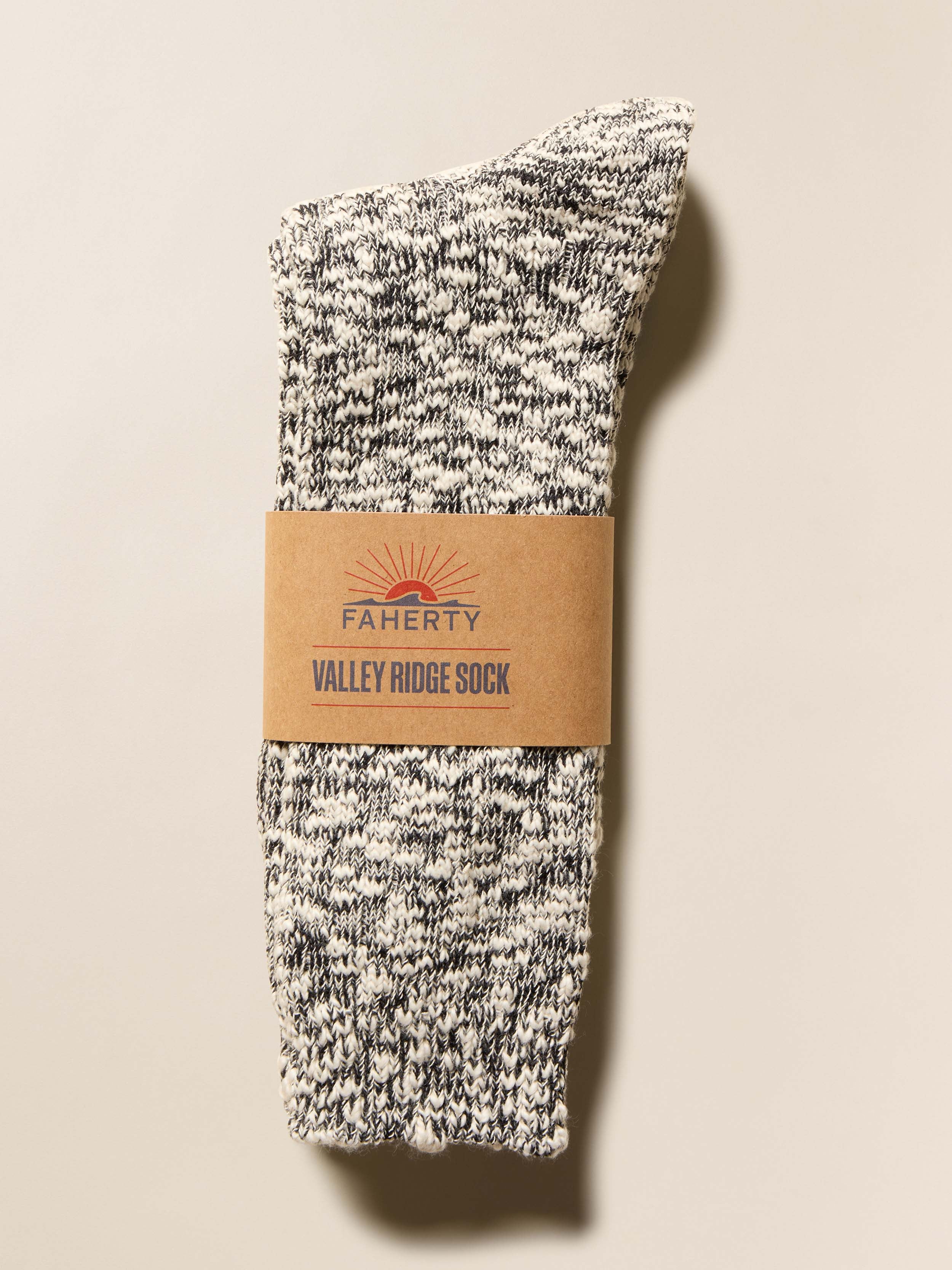Valley Ridge Slub Sock - Black | Faherty Brand