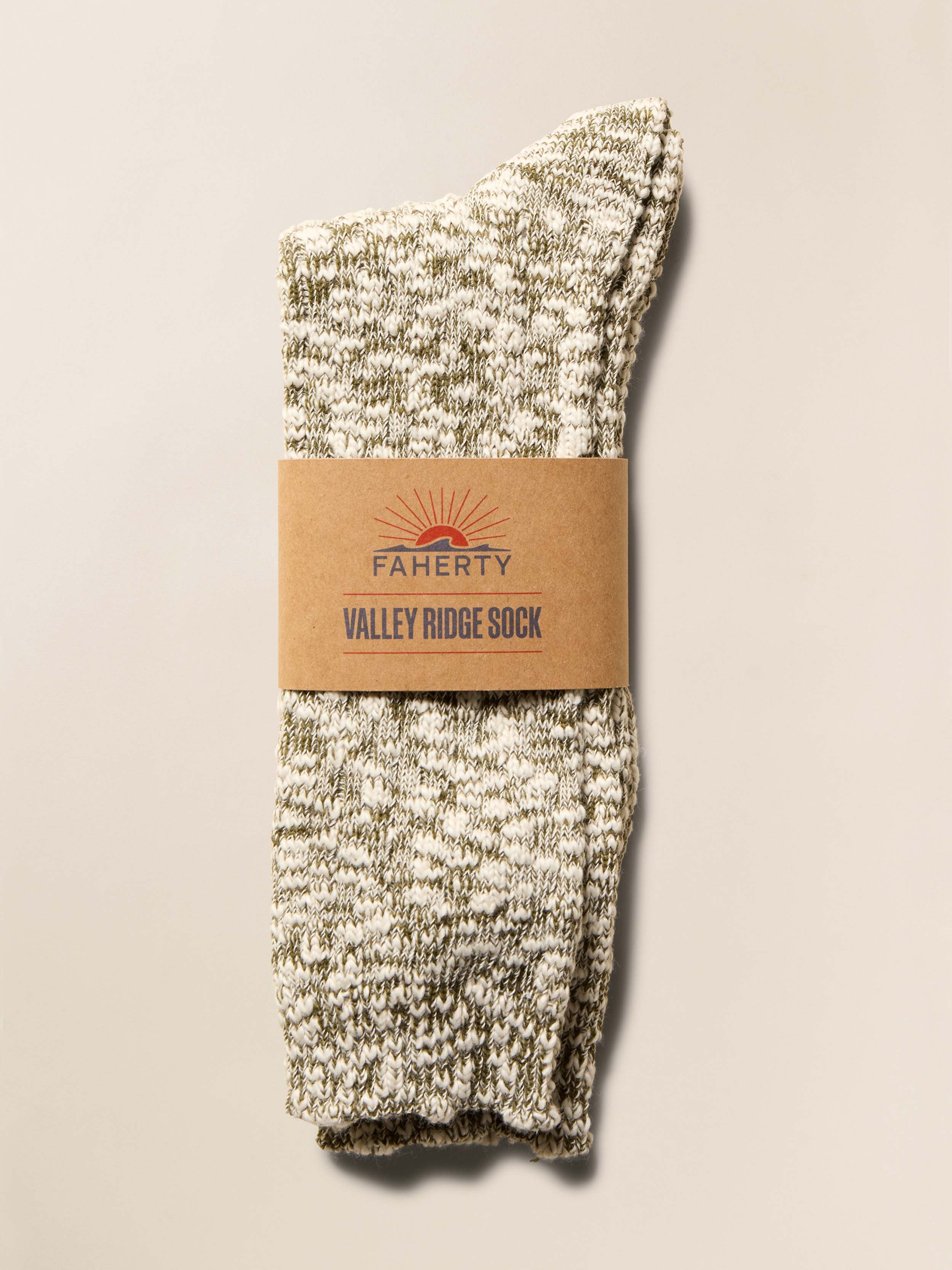 Valley Ridge Slub Sock - Green | Faherty Brand