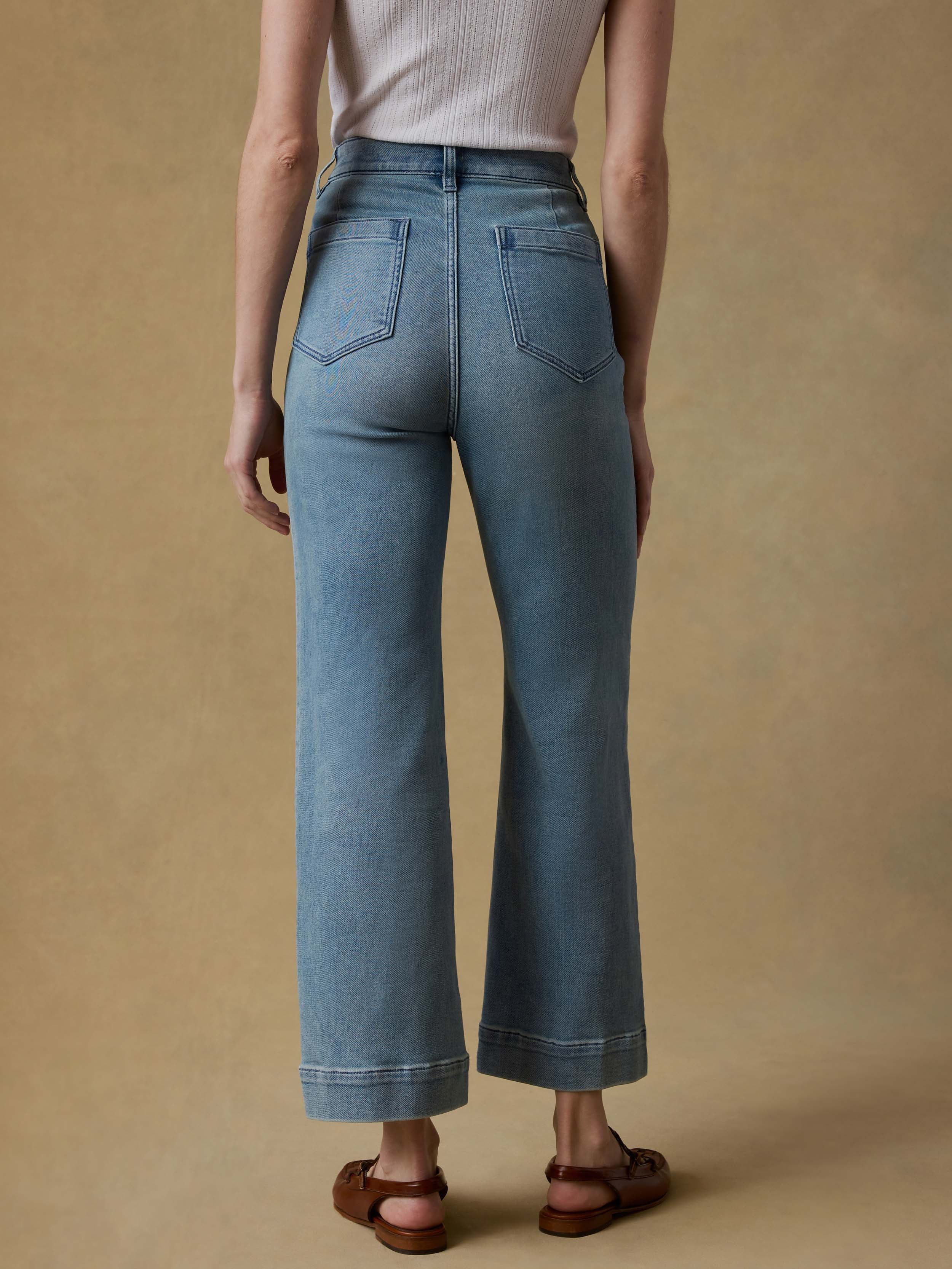 Stretch Terry Patch Pocket Ankle Pant - Eastern Shore Wash | Faherty Brand