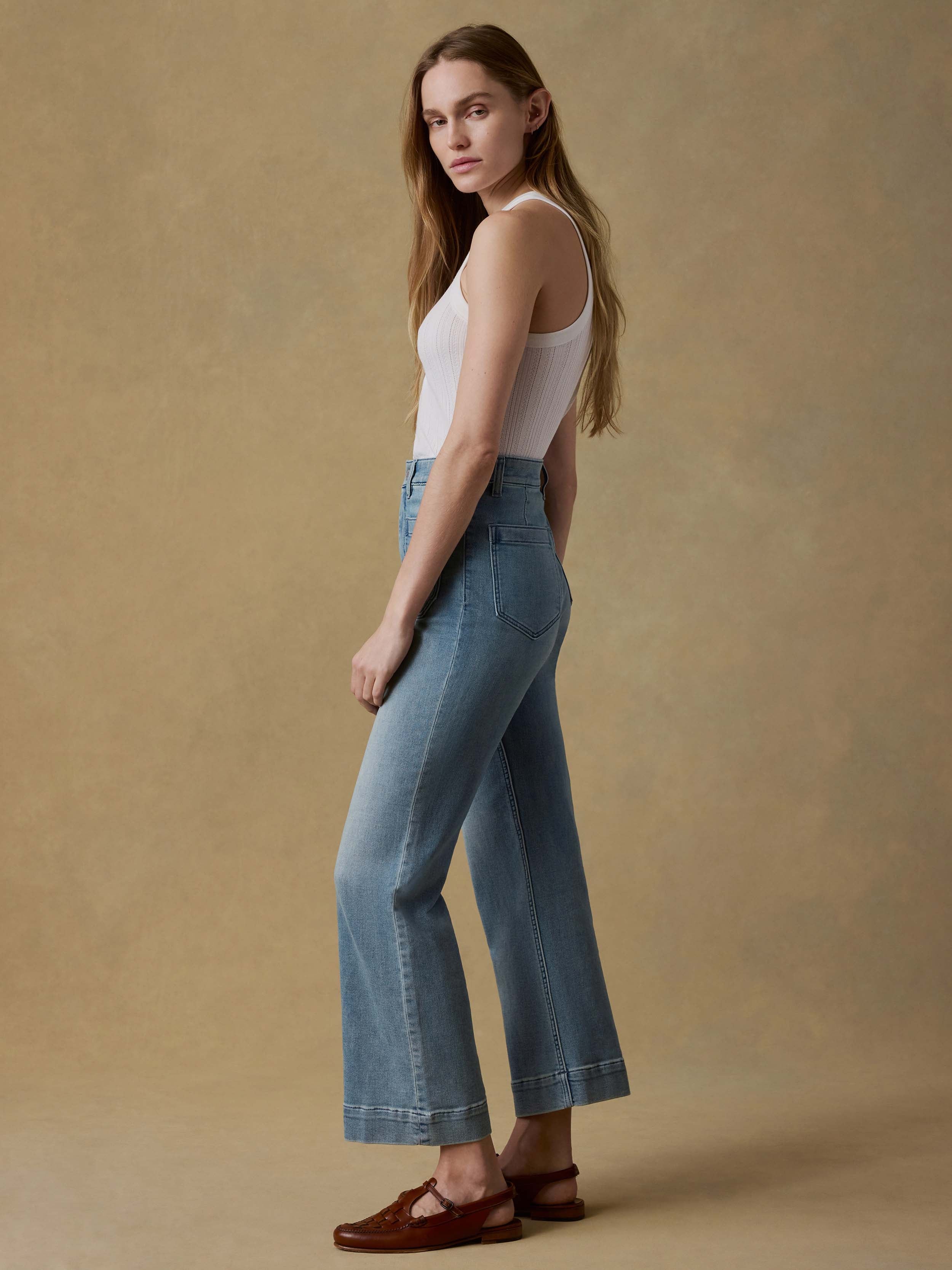 Stretch Terry Patch Pocket Ankle Pant - Eastern Shore Wash | Faherty Brand