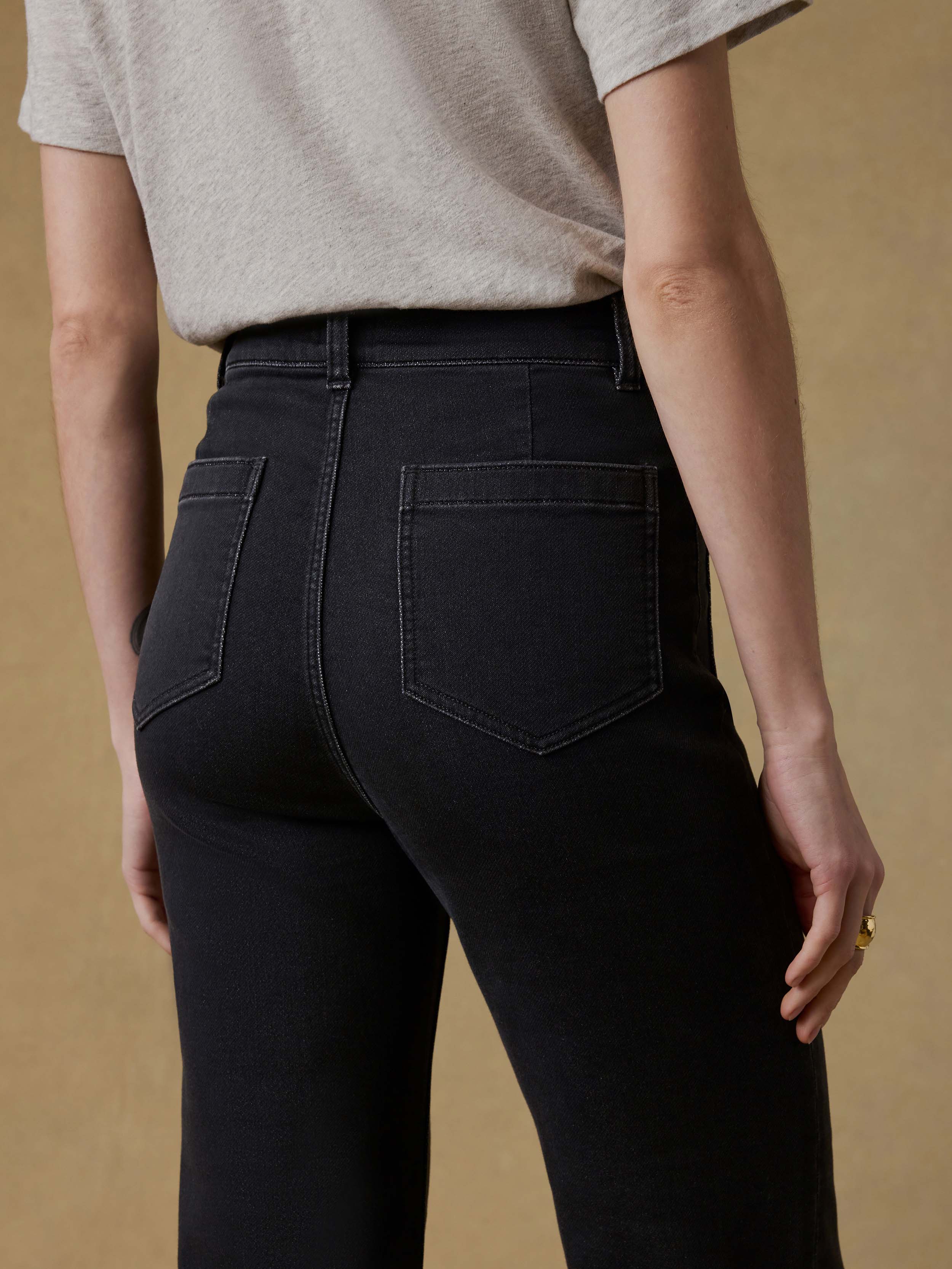 Stretch Terry Patch Pocket Ankle Pant - Onyx Black | Faherty Brand