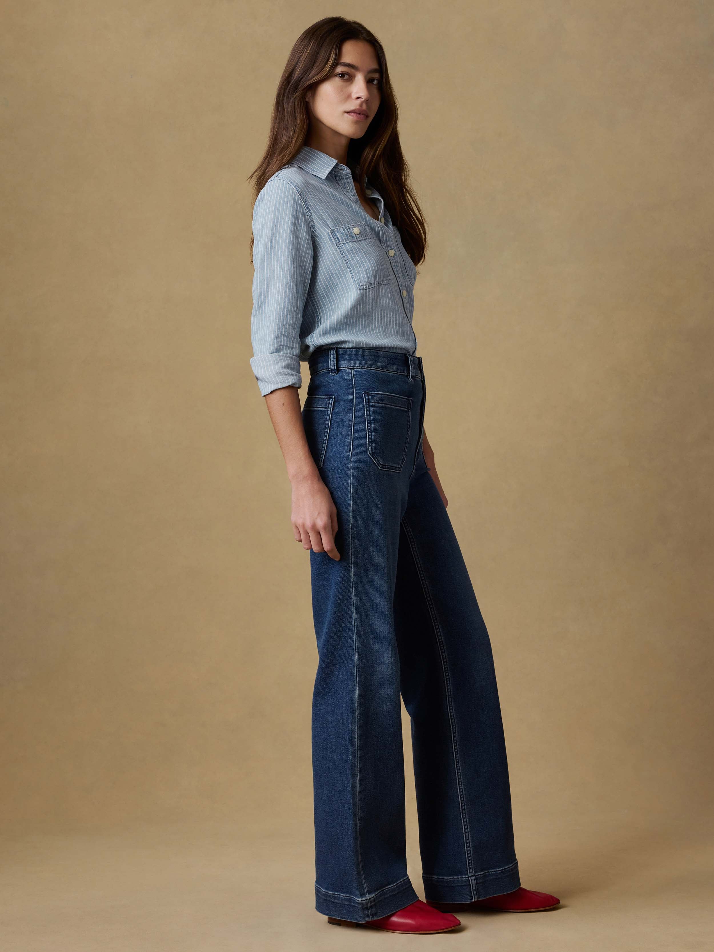Stretch Terry Patch Pocket Pant - Creekstone Wash | Faherty Brand