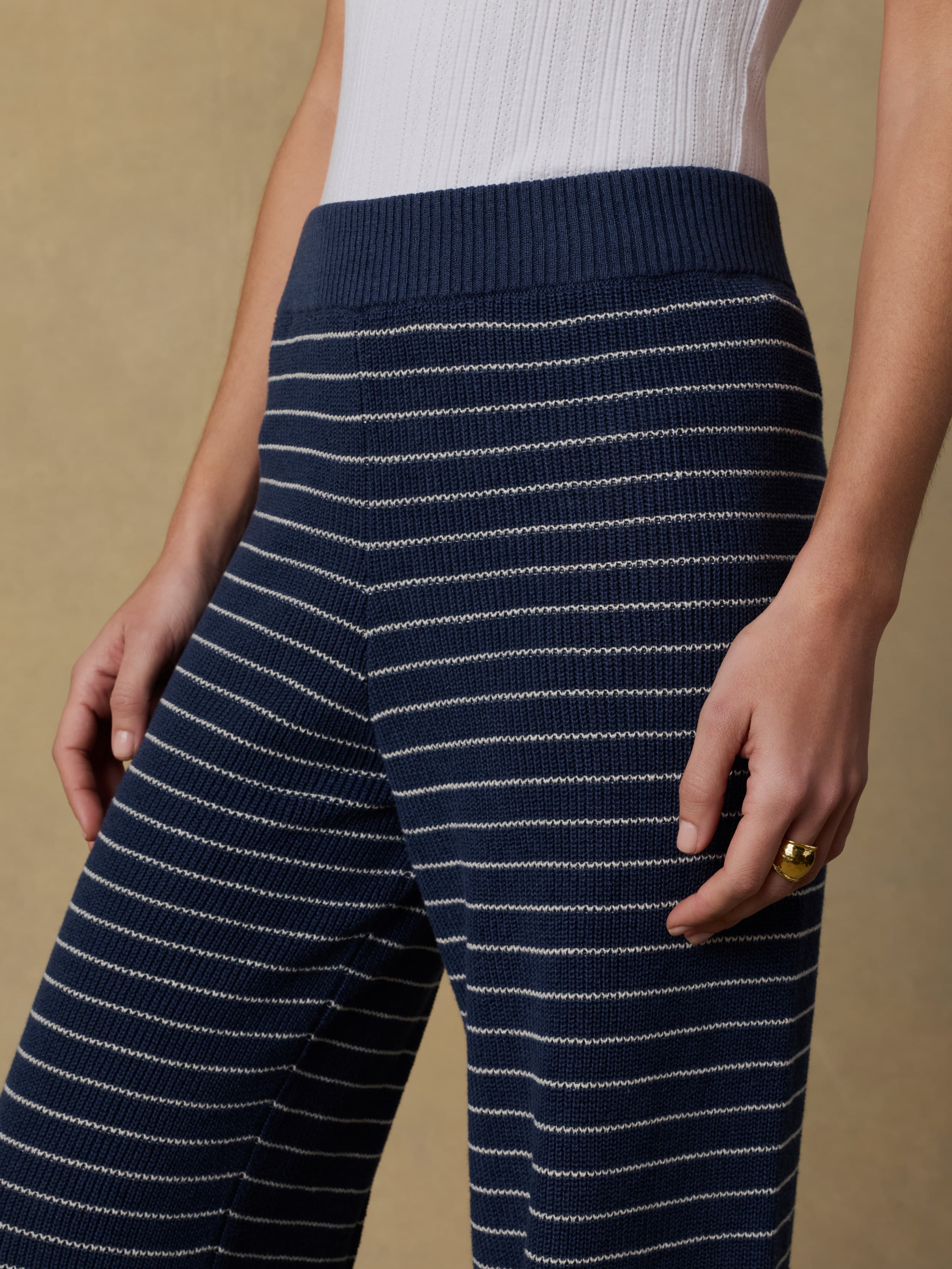 Miramar Linen Sweater Pant - Navy Stripe | Faherty Brand