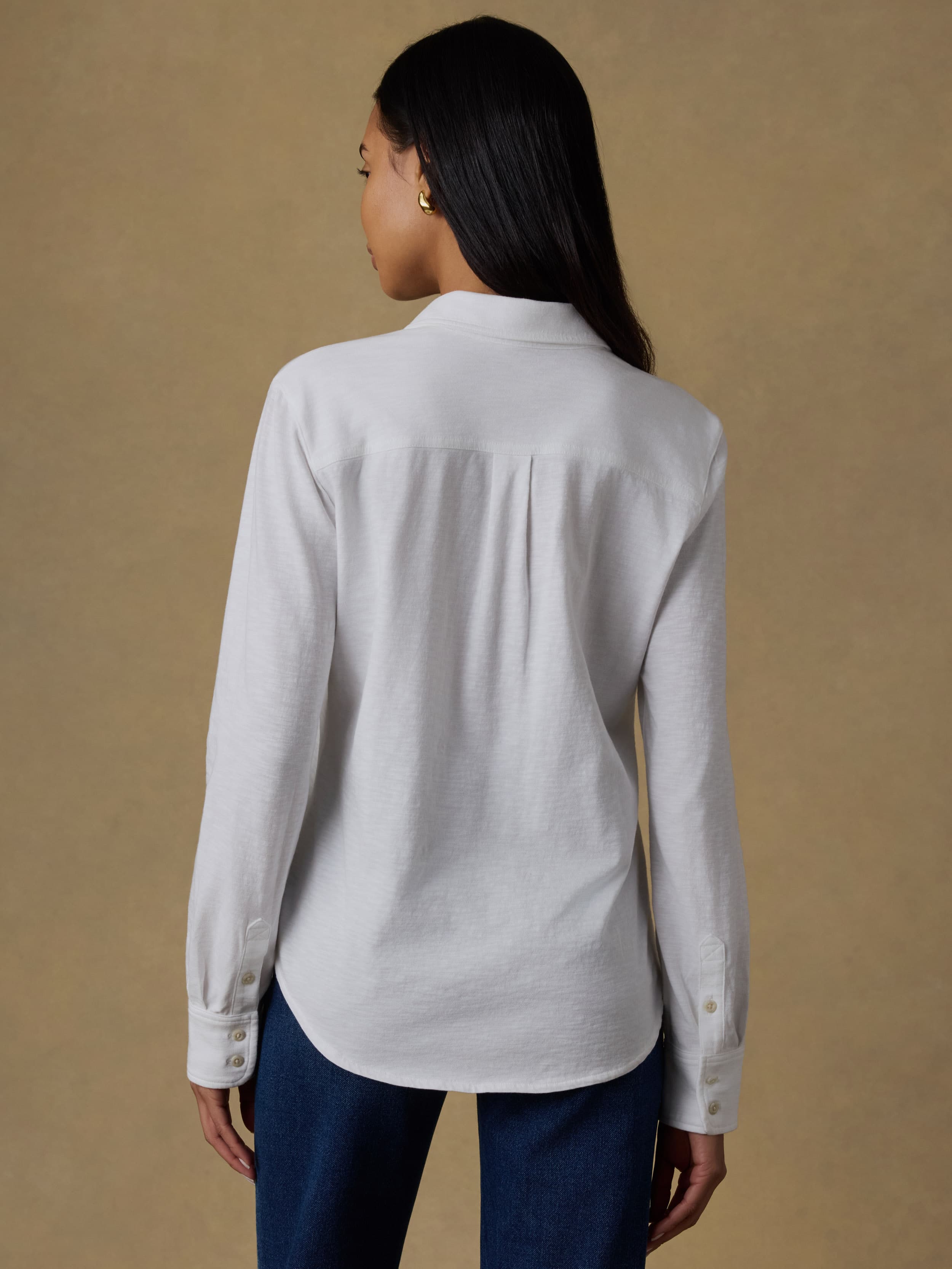 Sunwashed Knit Shirt - White | Faherty Brand
