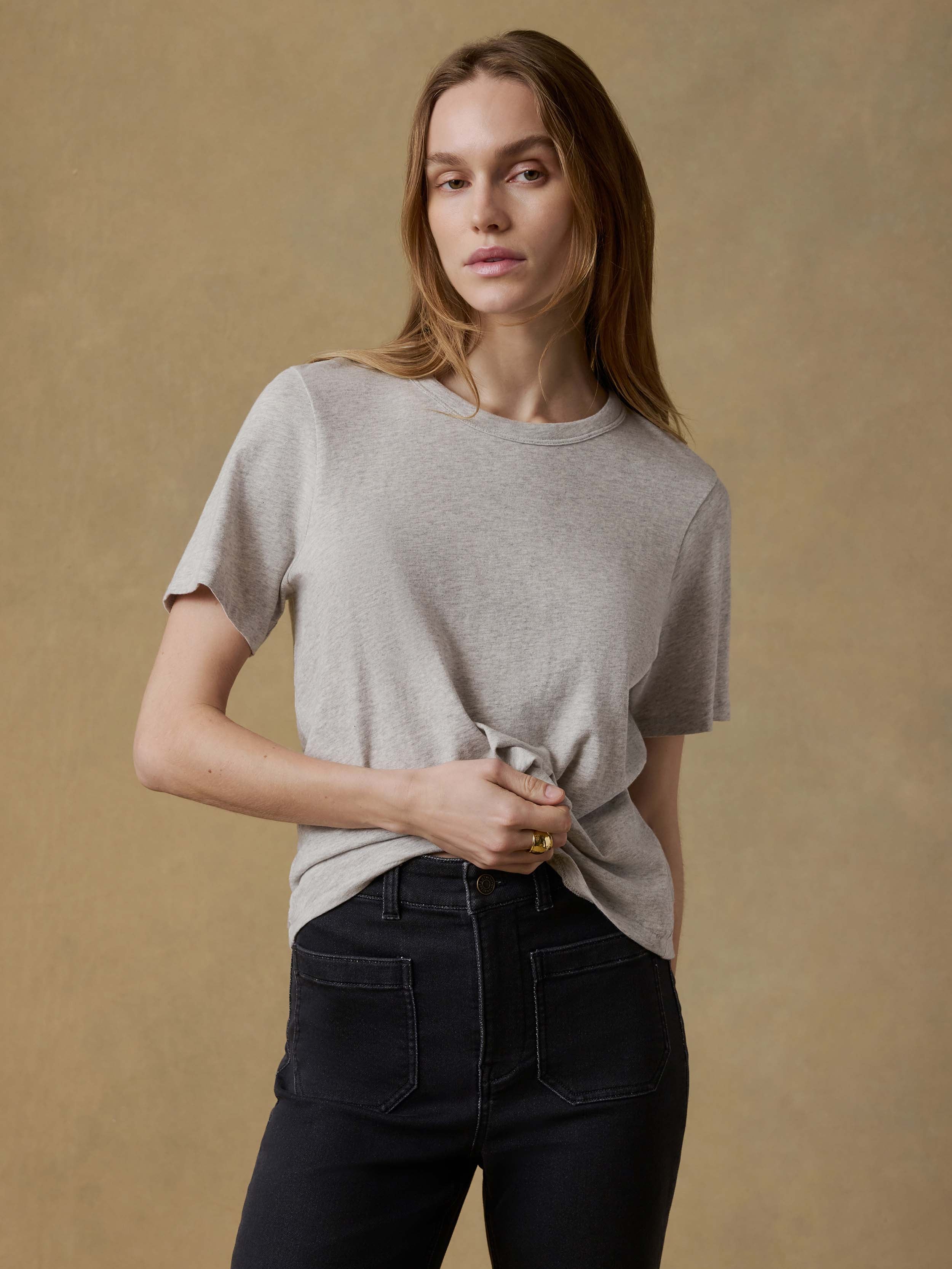 Sunwashed Regenerative Tee - Dune Grey Heather | Faherty Brand