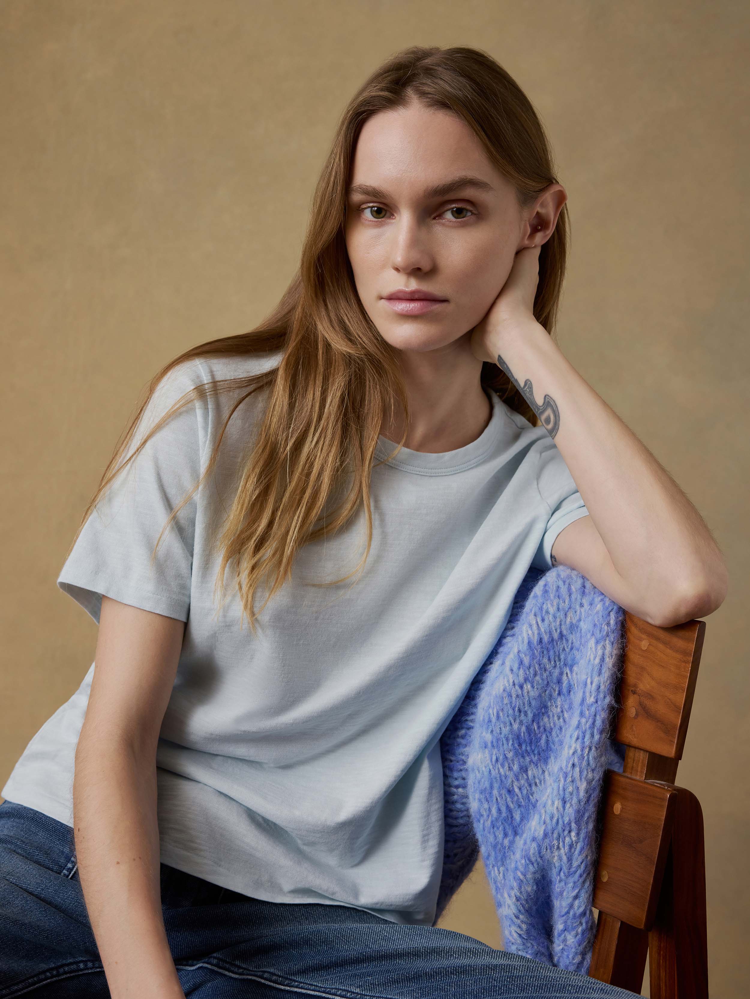 Sunwashed Regenerative Tee - Sky | Faherty Brand