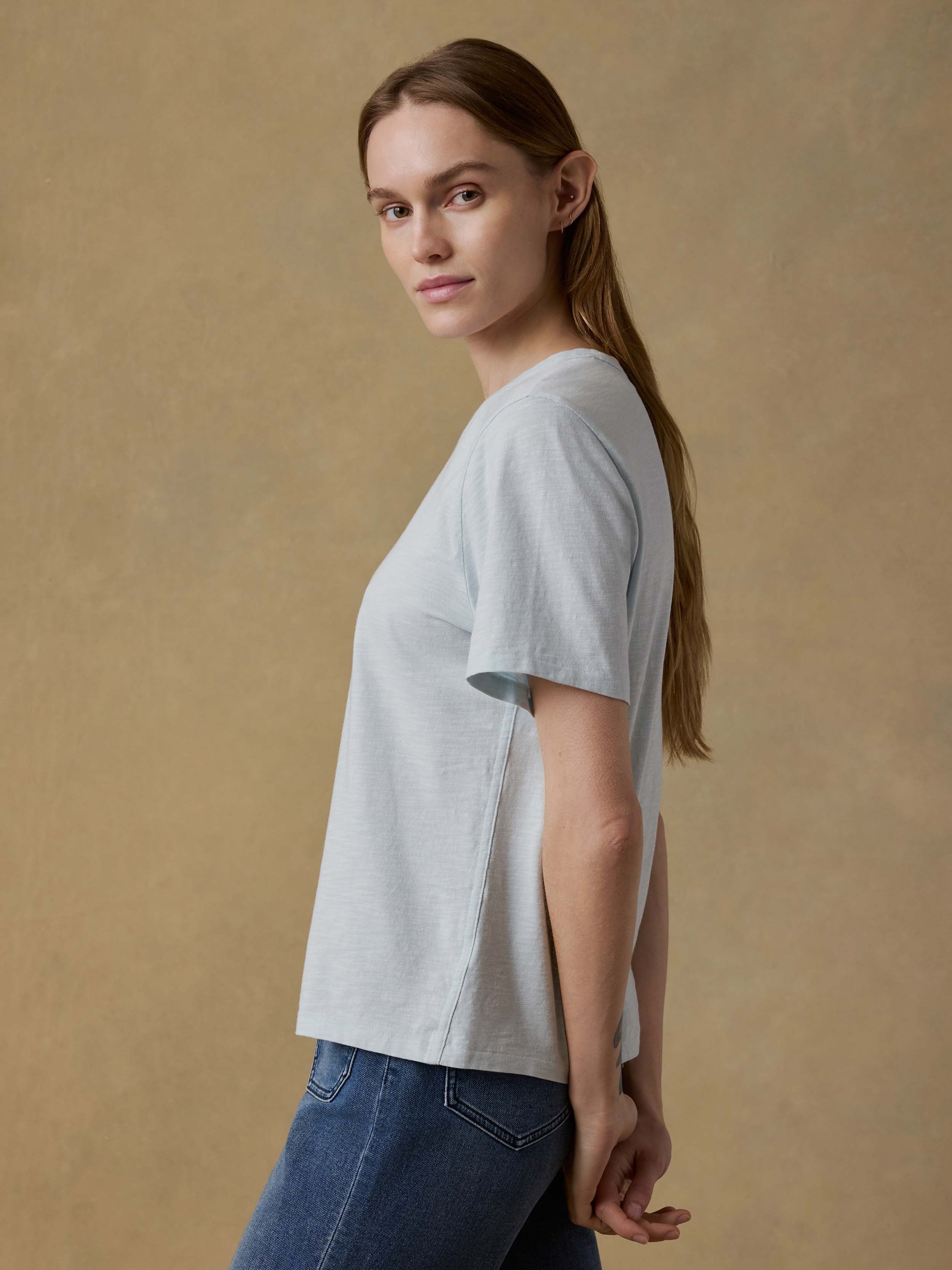 Sunwashed Regenerative Tee - Sky | Faherty Brand