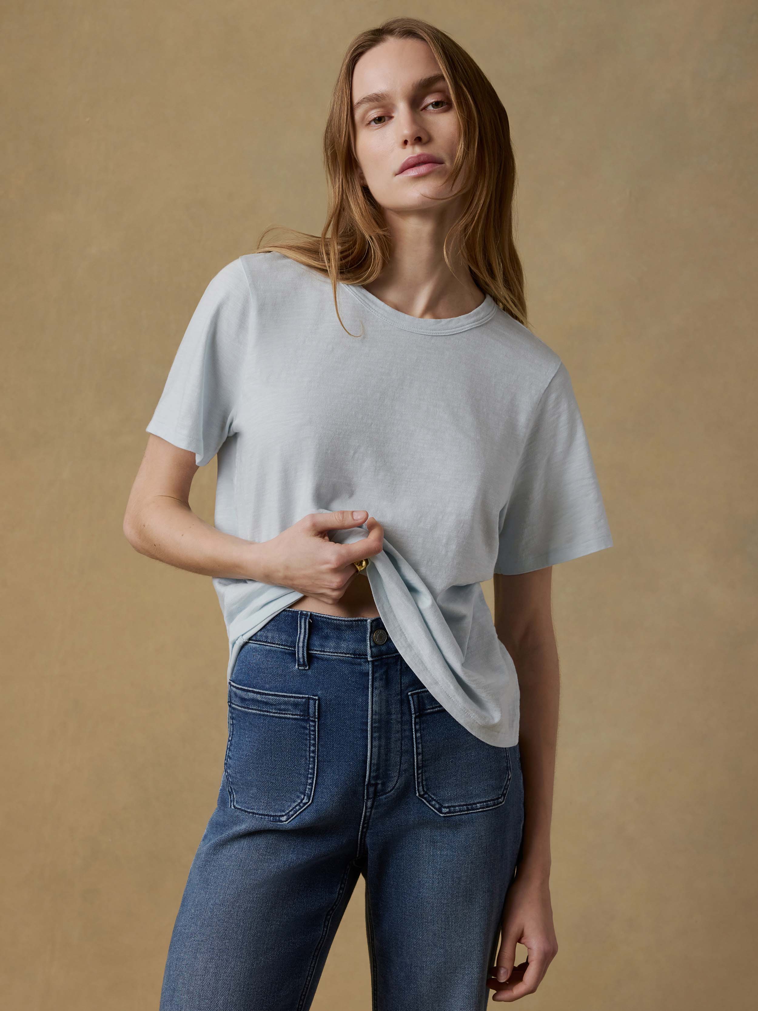 Sunwashed Regenerative Tee - Sky | Faherty Brand