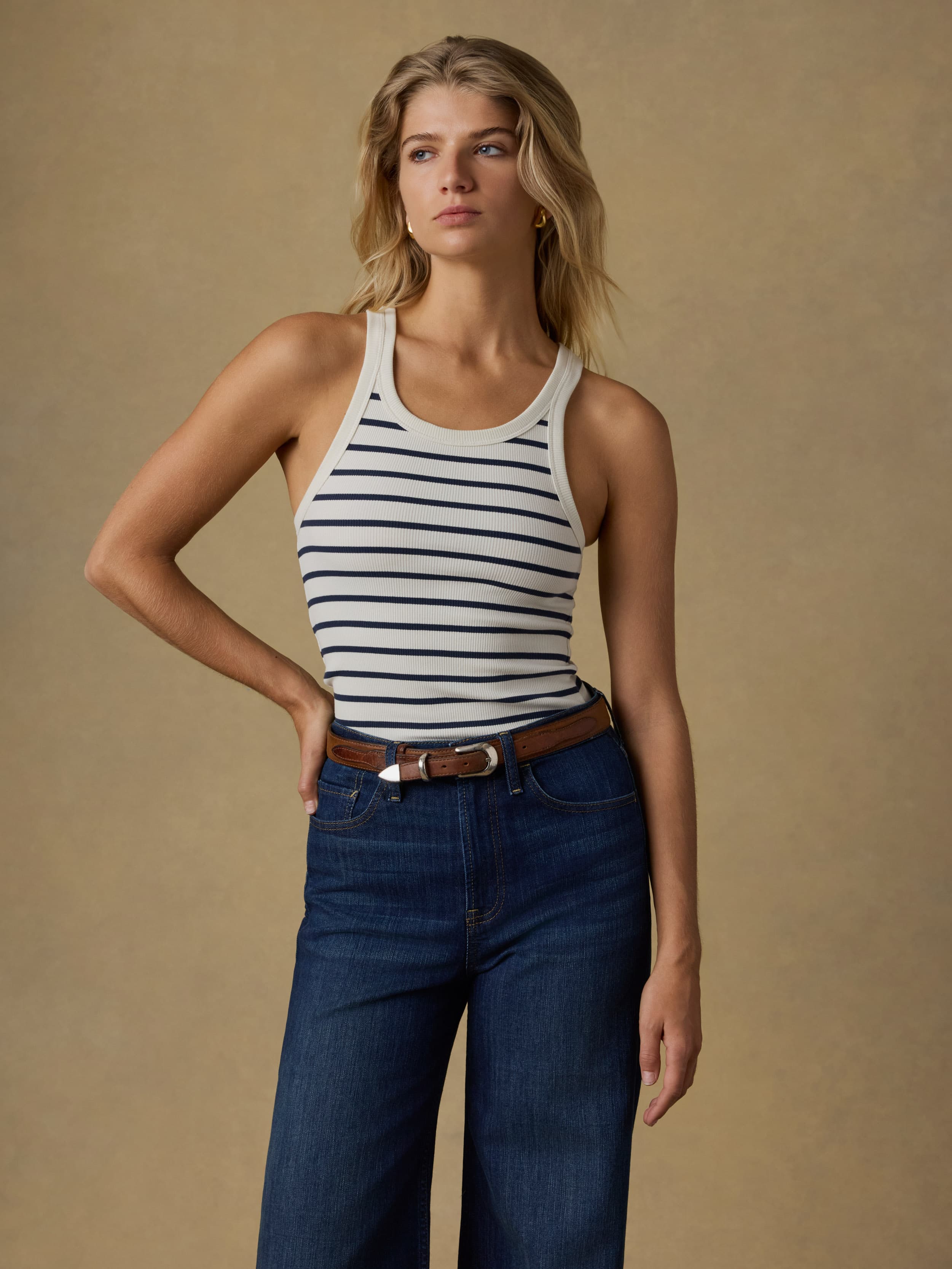 Surfside Rib Tank - Salt Air Stripe | Faherty Brand