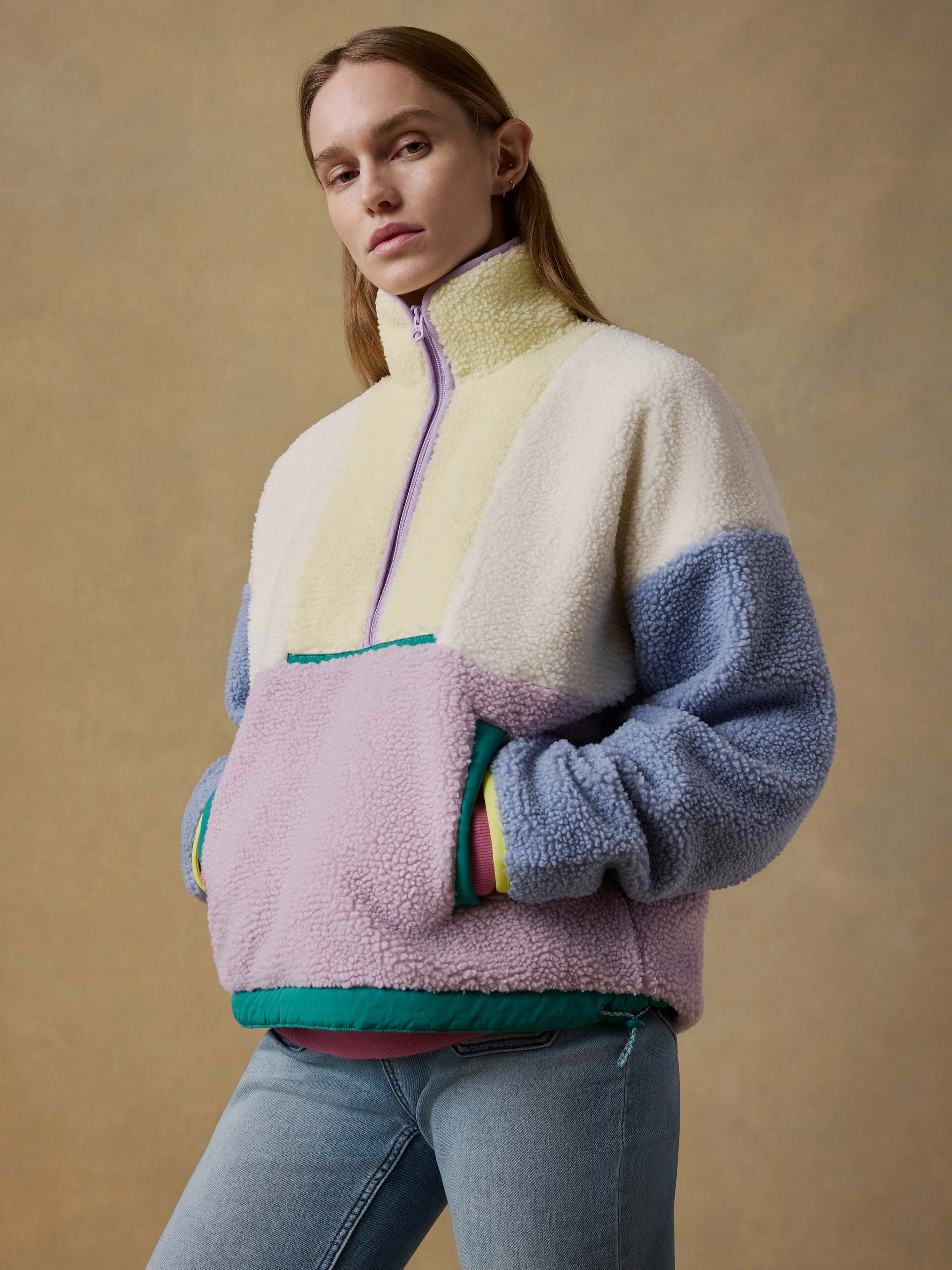 Fireside Fleece Pullover - Pastel Sunset | Faherty Brand