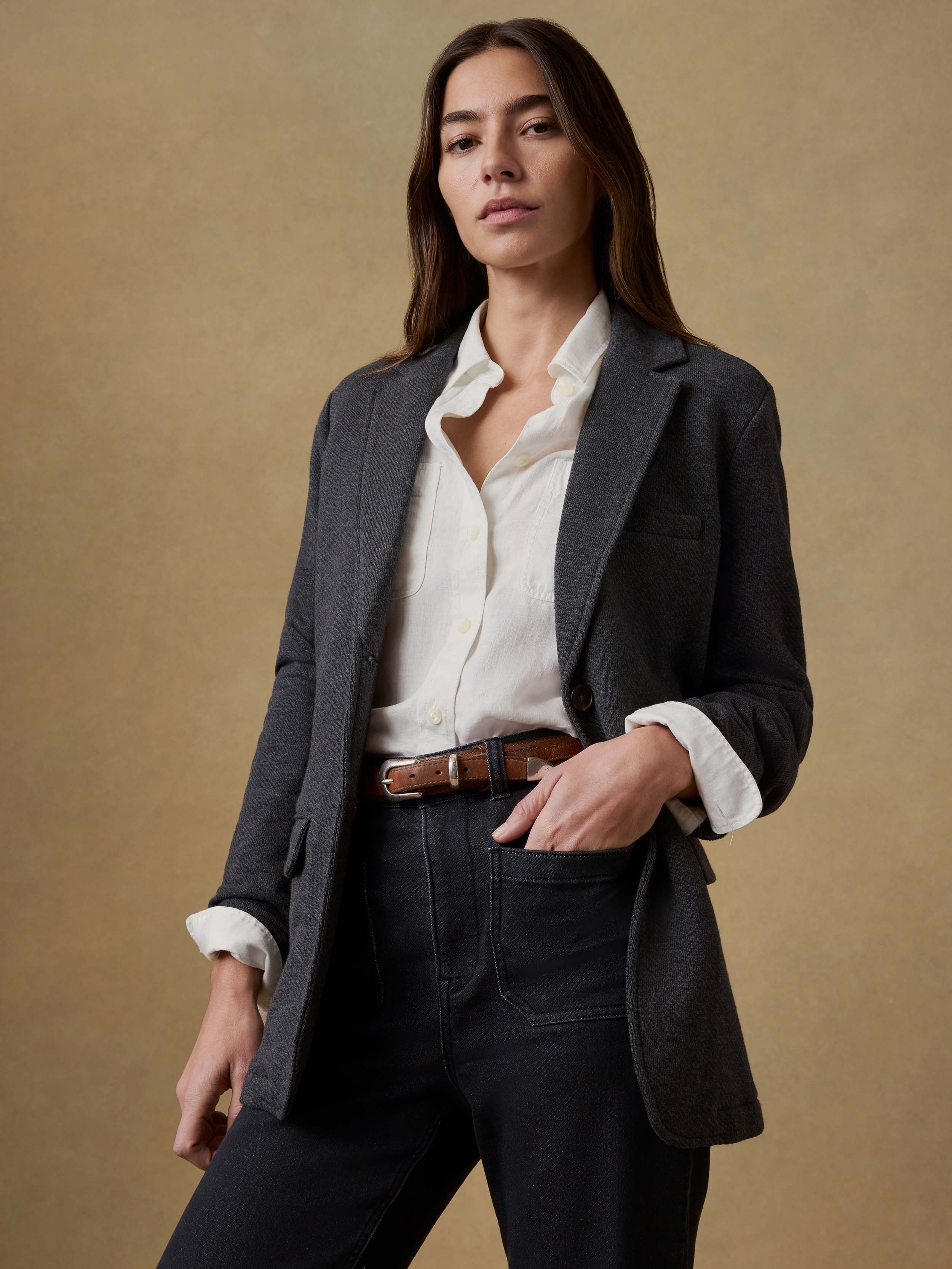 Inlet Knit Blazer - Black Sky Melange | Faherty Brand