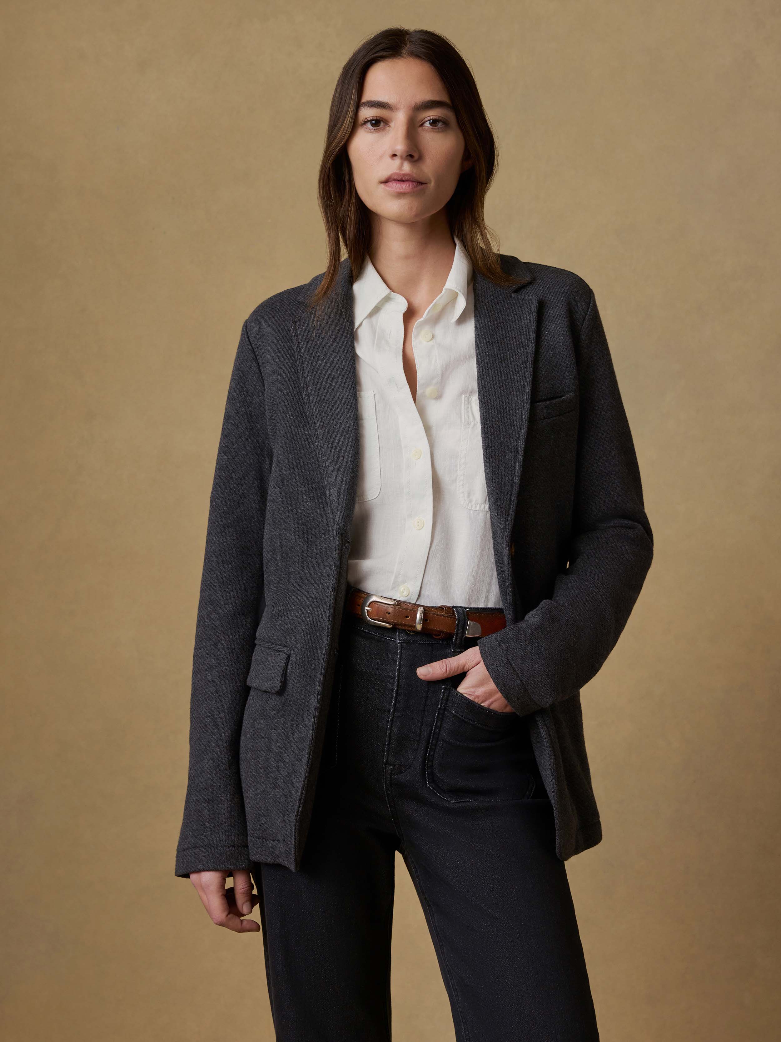 Inlet Knit Blazer - Black Sky Melange | Faherty Brand