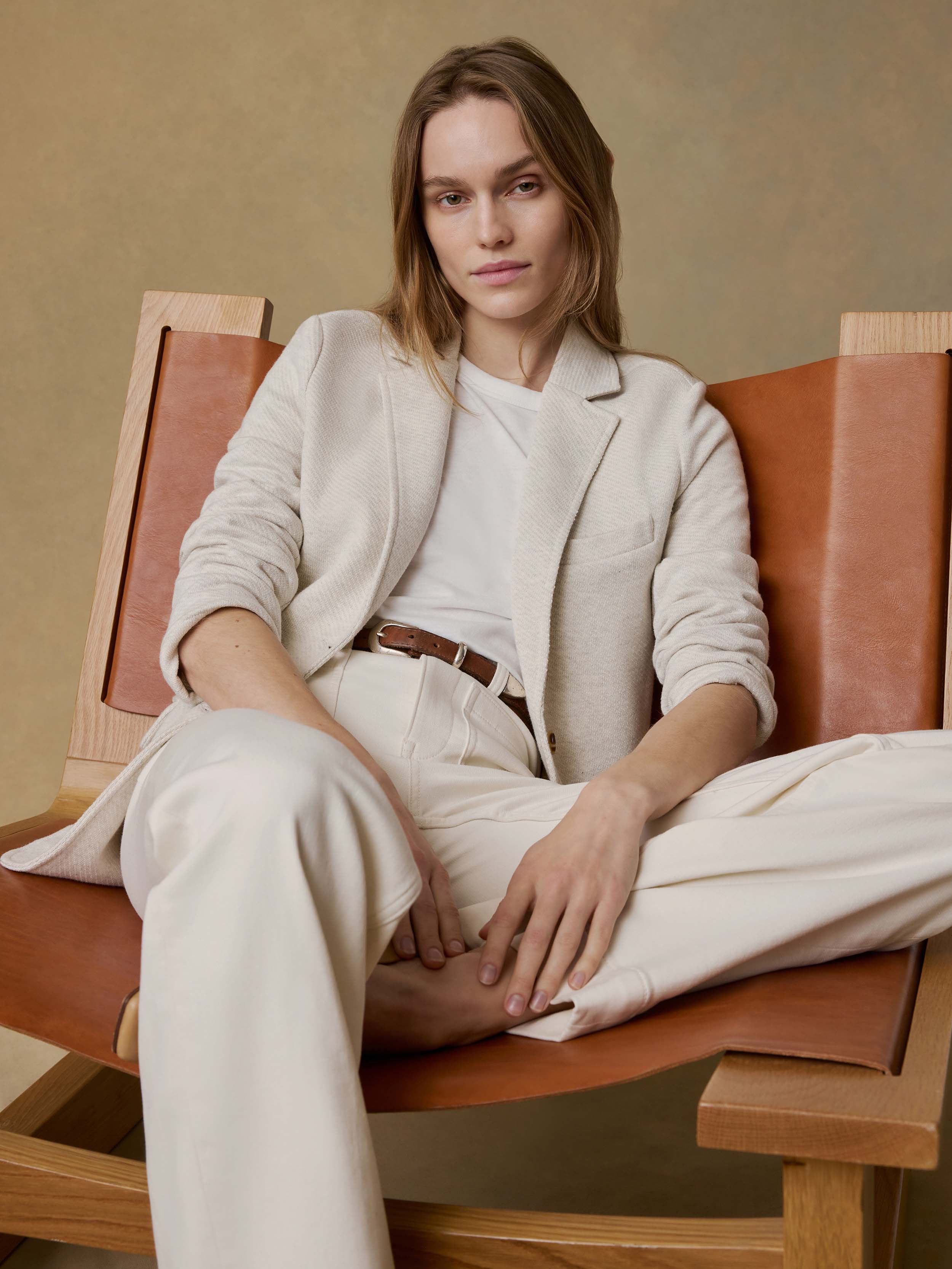 Inlet Knit Blazer - Light Oatmeal Melange | Faherty Brand
