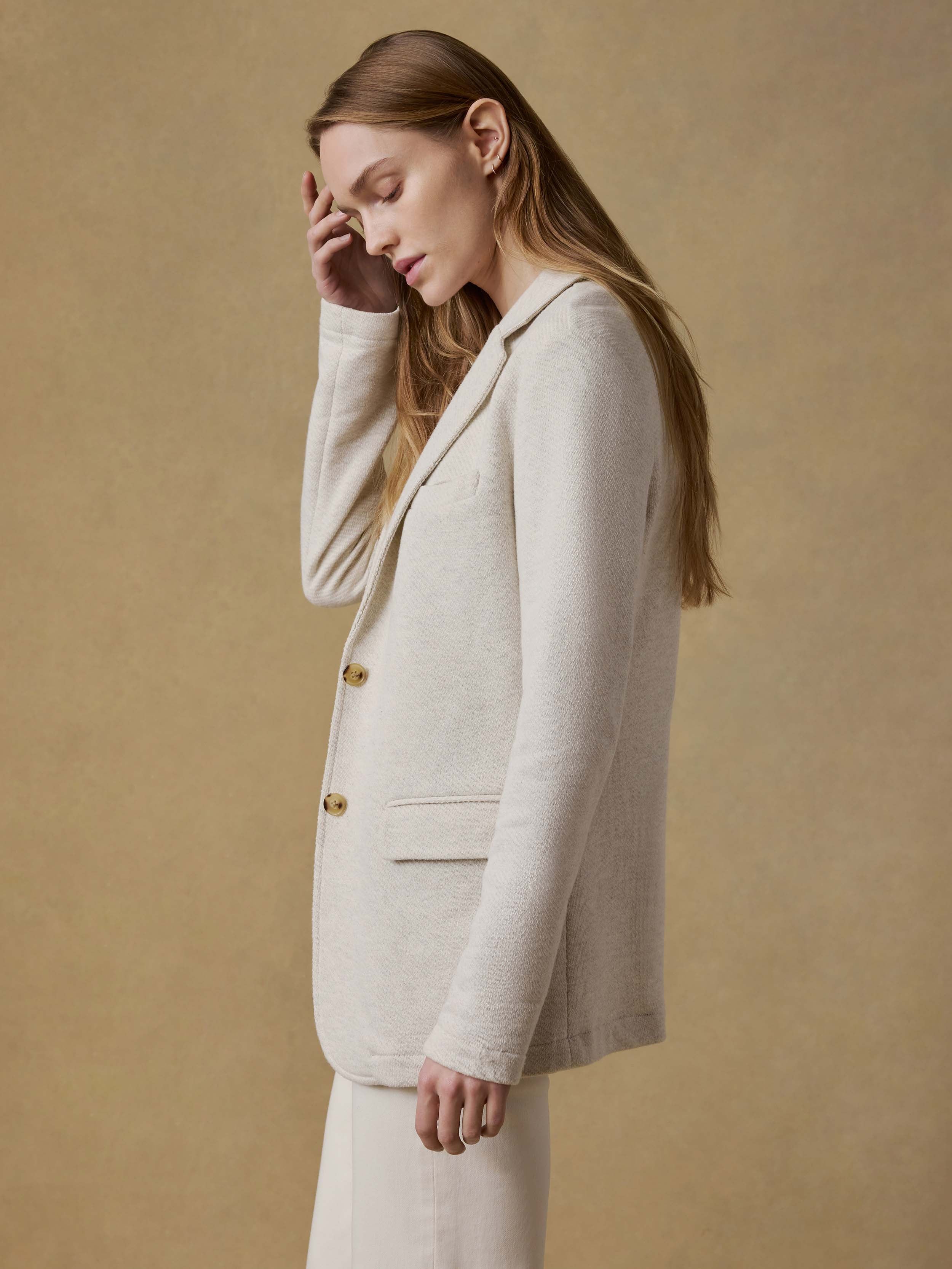 Inlet Knit Blazer - Light Oatmeal Melange | Faherty Brand