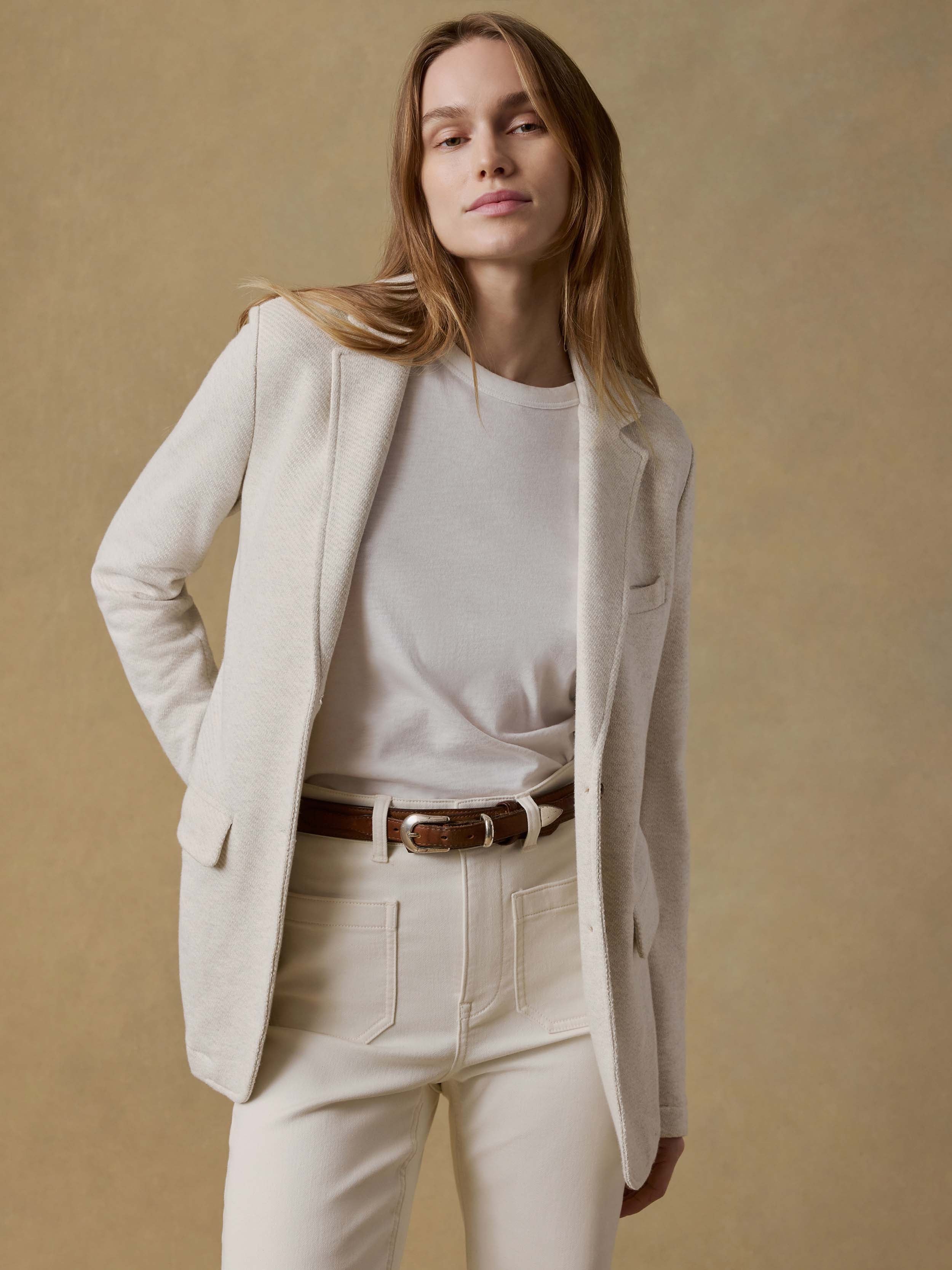 Inlet Knit Blazer - Light Oatmeal Melange | Faherty Brand
