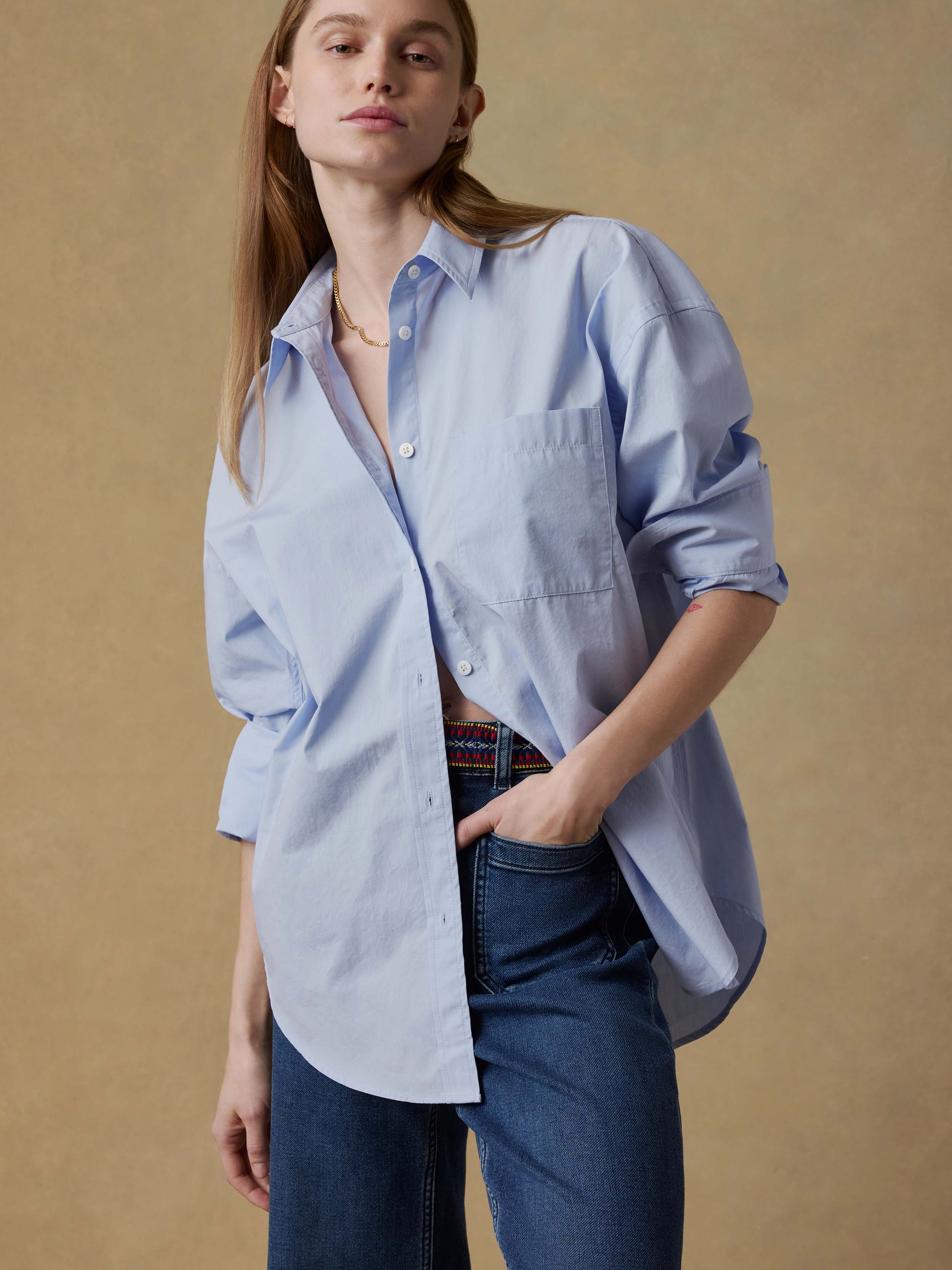 Coastal Poplin Relaxed Shirt - Blue Current | Faherty Brand