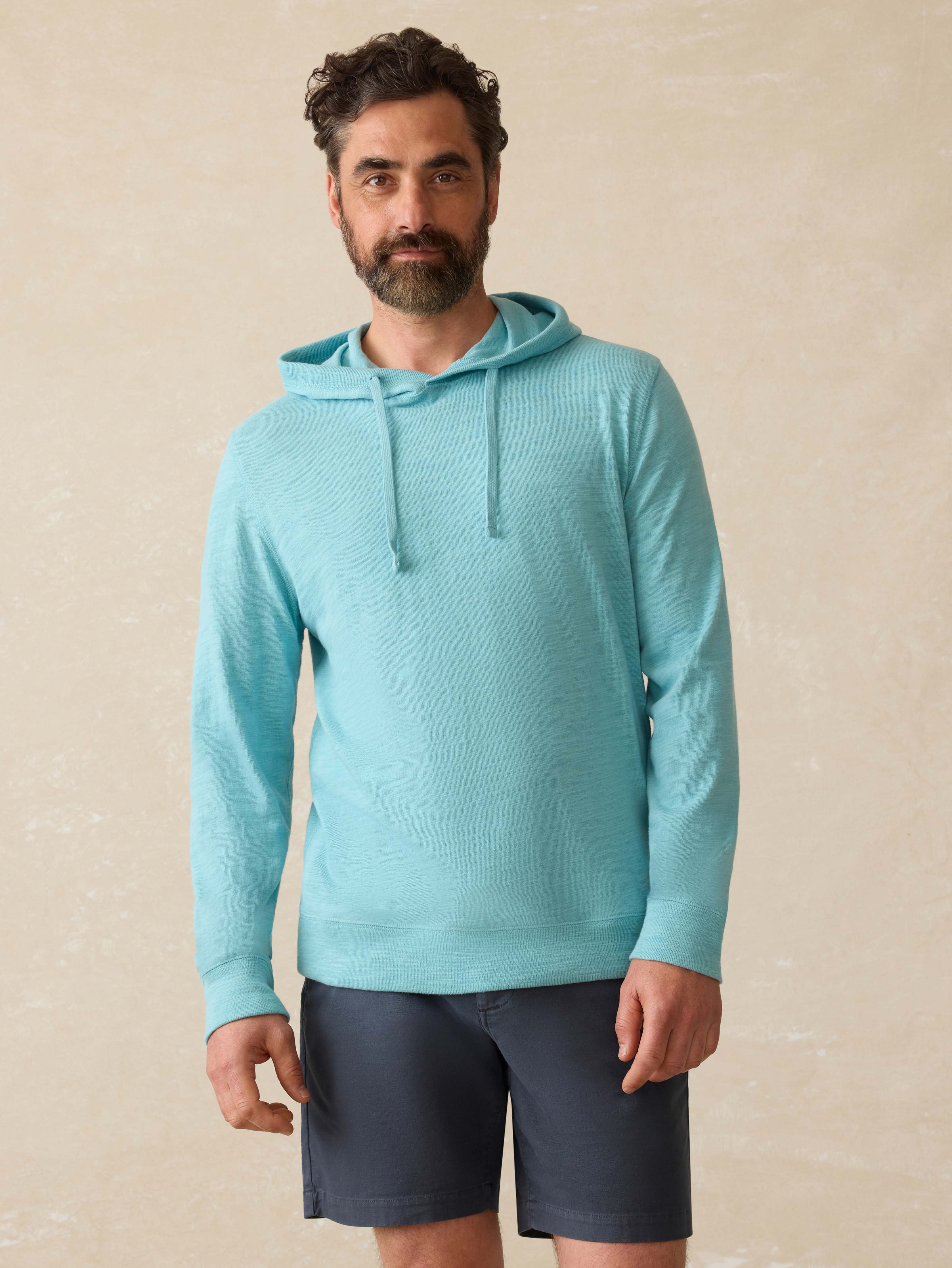 Sunwashed Organic Hoodie - Teal Sea | Faherty Brand