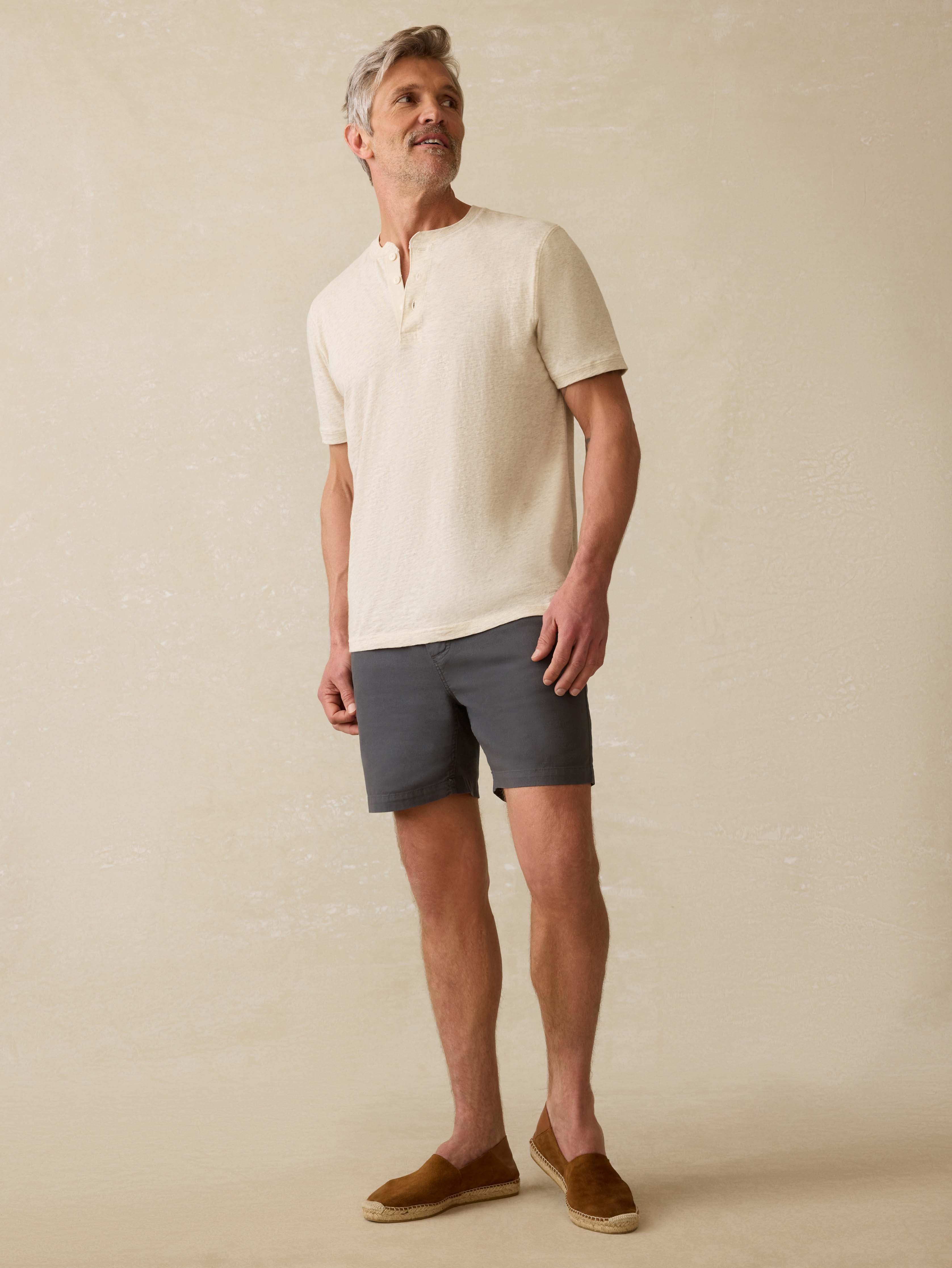 Short-Sleeve Sunwashed Henley - Island Dune Heather | Faherty Brand