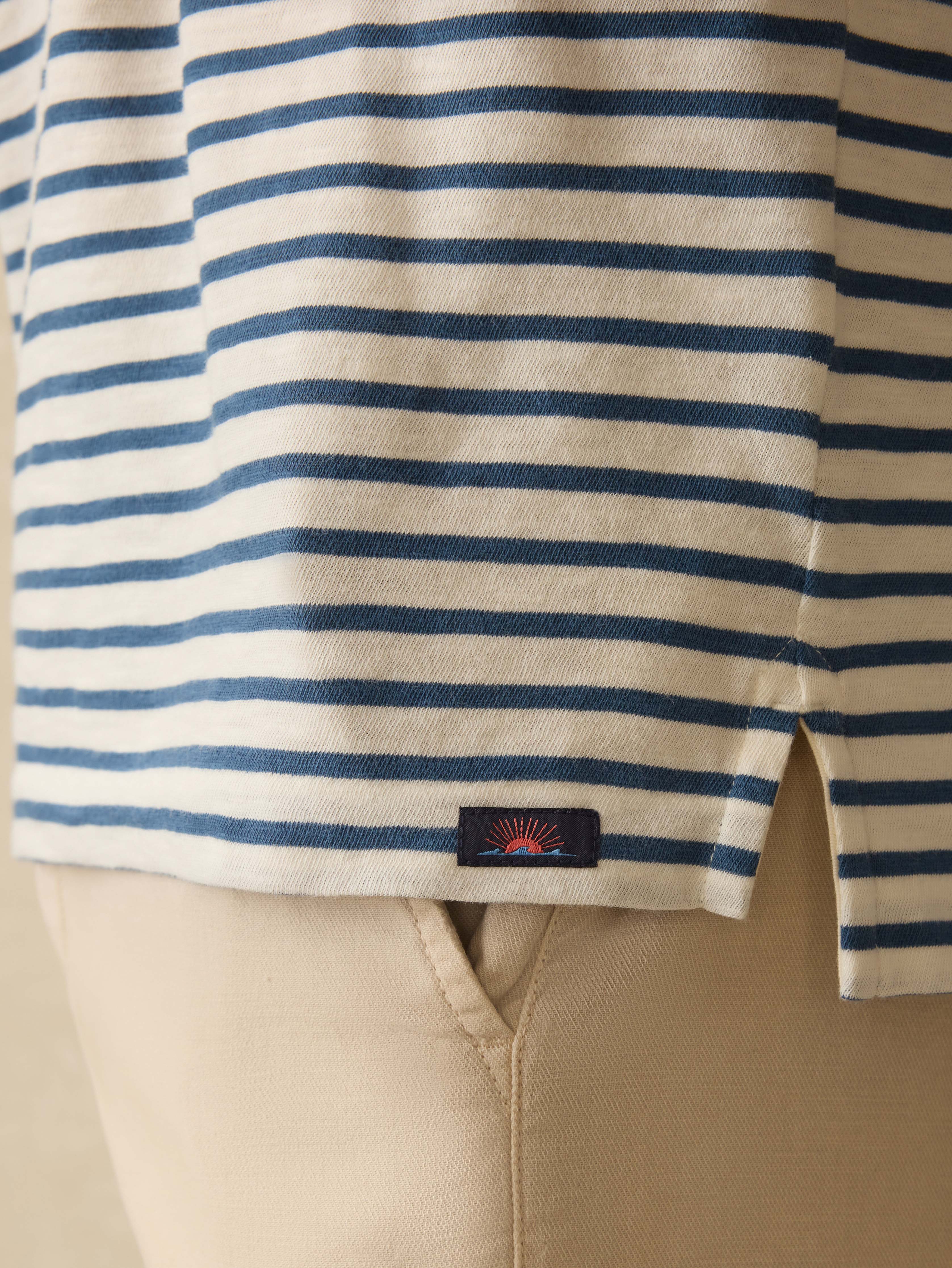 Sunwashed T-Shirt Polo - Ivory Breton Stripe | Faherty Brand