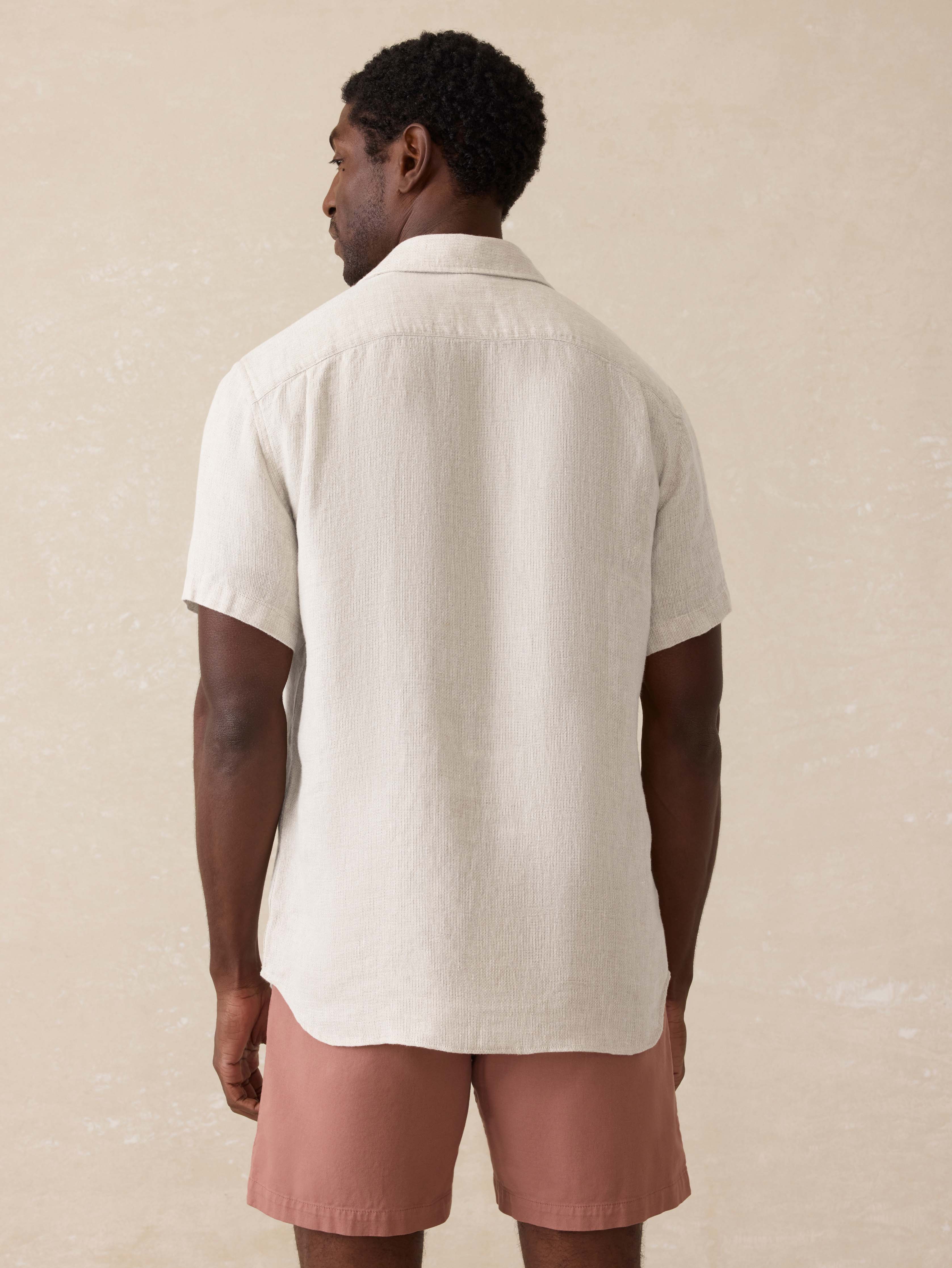 Short-Sleeve Palma Linen Shirt - Natural | Faherty Brand