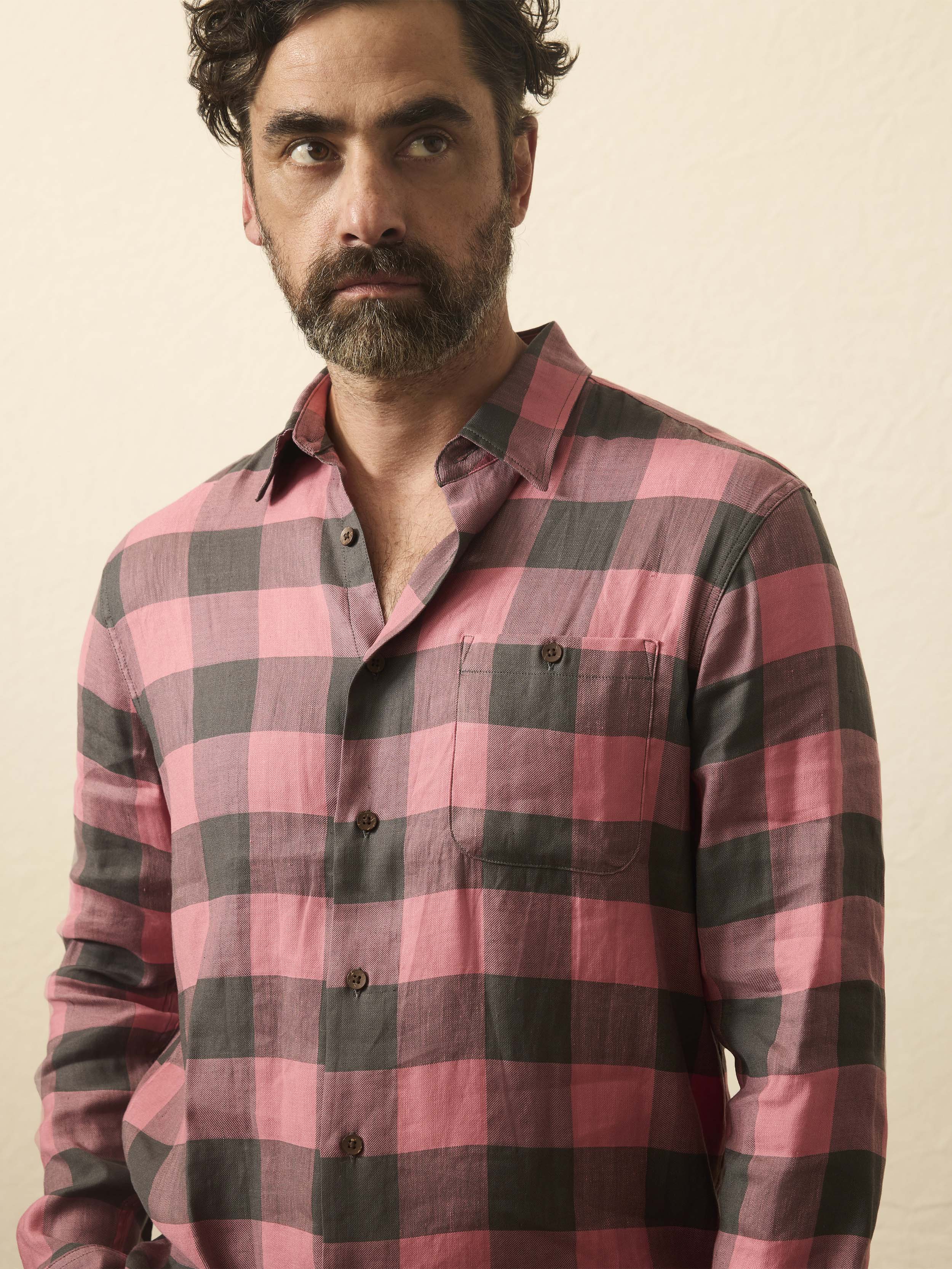 Long-Sleeve Breeze Shirt - Charcoal Red Buffalo