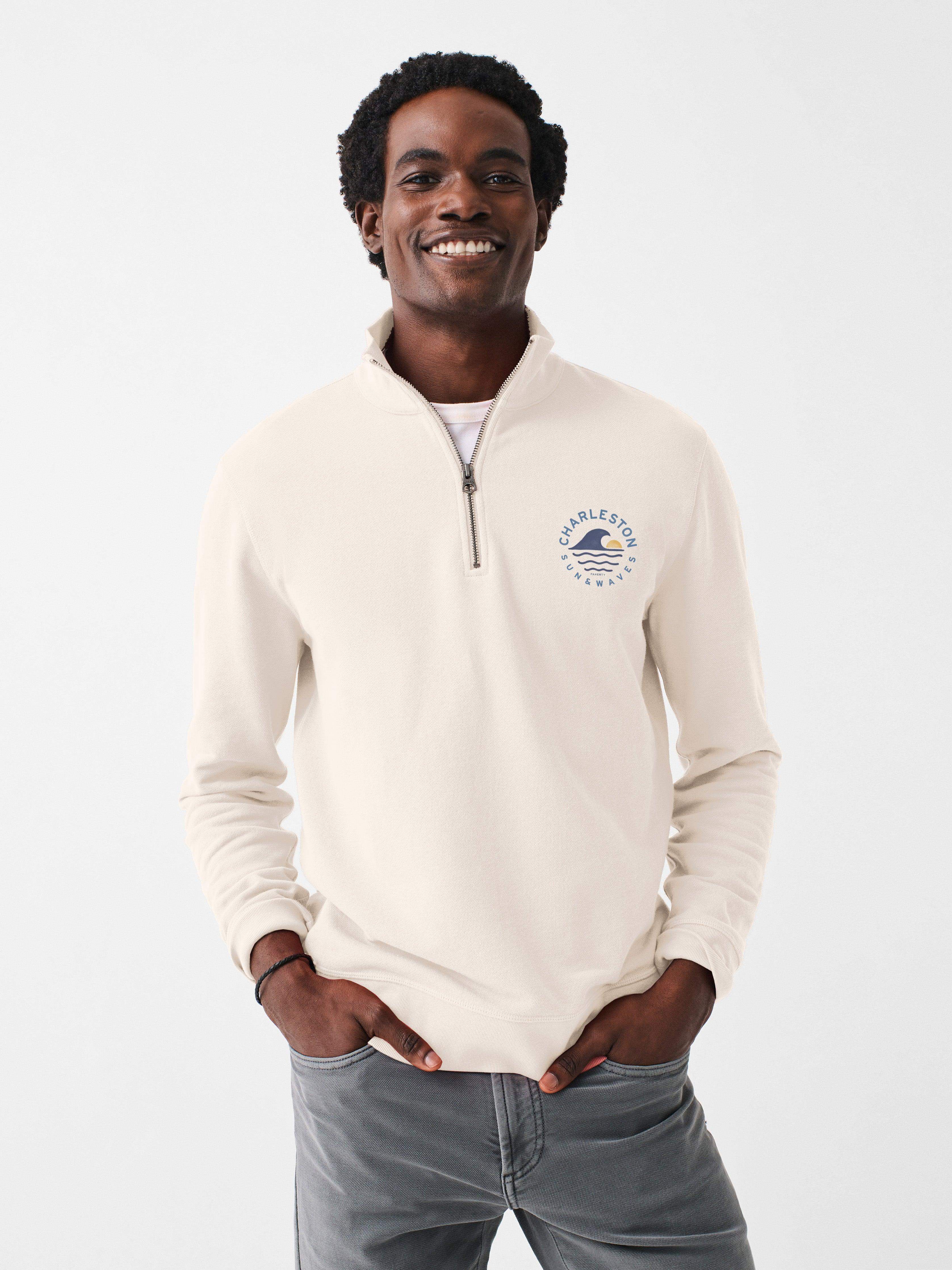 Charleston Long-Sleeve Terry Quarter-Zip - Solar White