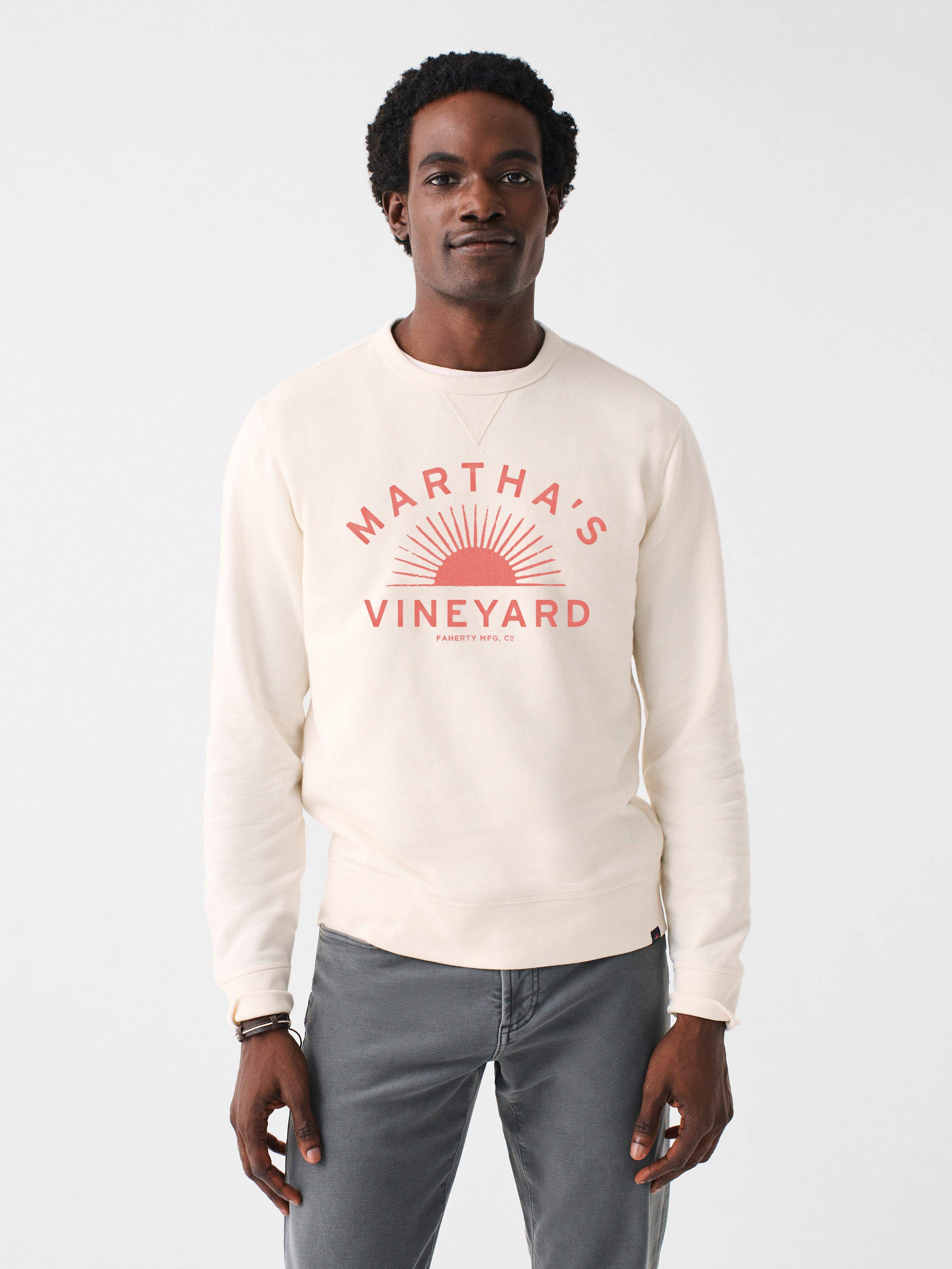Martha's Vineyard Long-Sleeve Terry Crewneck - Solar White | Faherty Brand