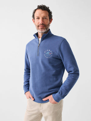 Kiawah Long-Sleeve Terry Quarter-Zip - Faded Navy