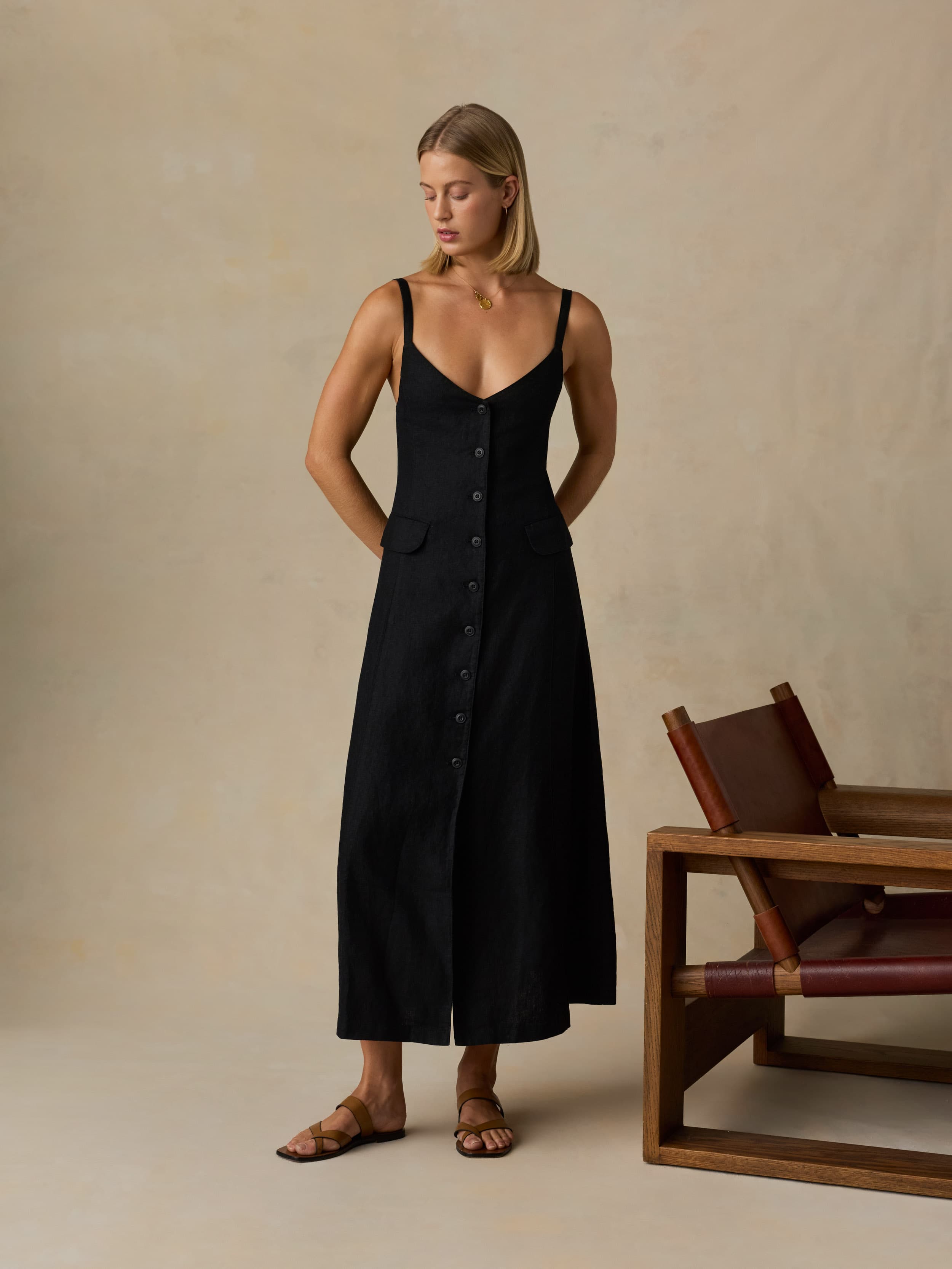 Sun Strider Milo Dress - Black | Faherty Brand