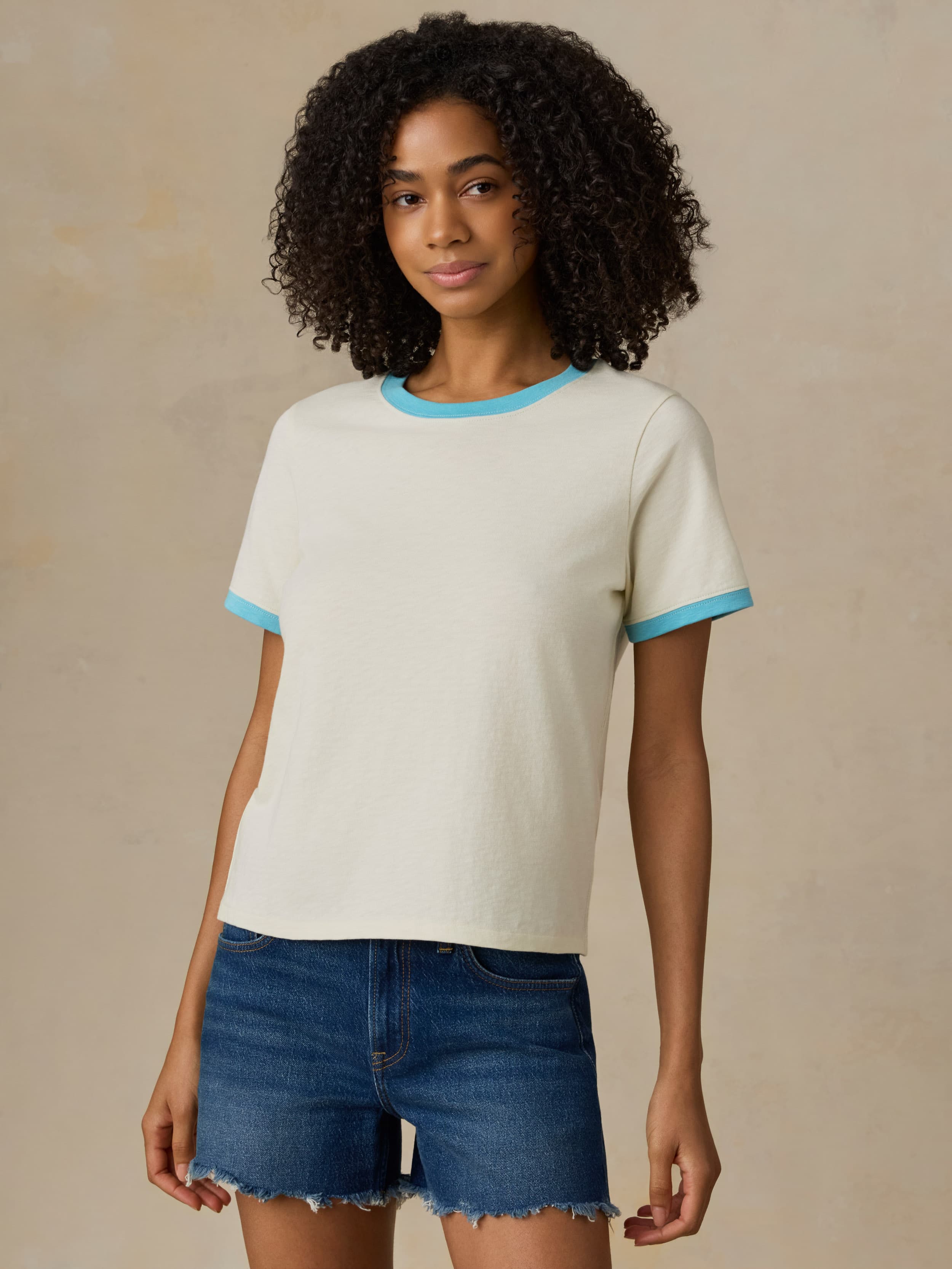 Sunwashed Regenerative Tee - Lemon Sorbet | Faherty Brand