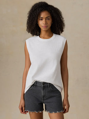 Sunwashed Slub Muscle Tank - White