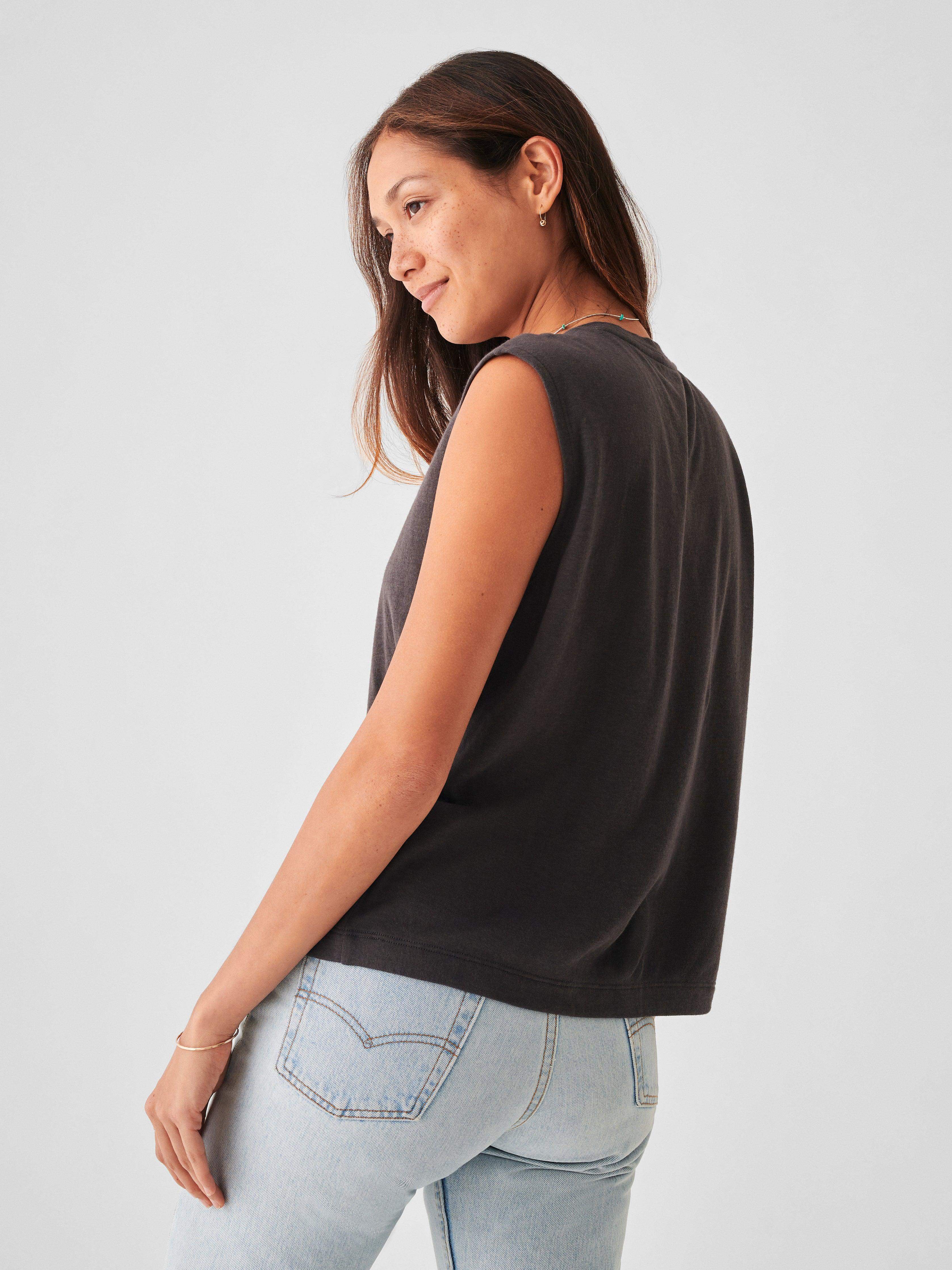 Cloud Muscle Tee - Washed Black | Faherty Brand