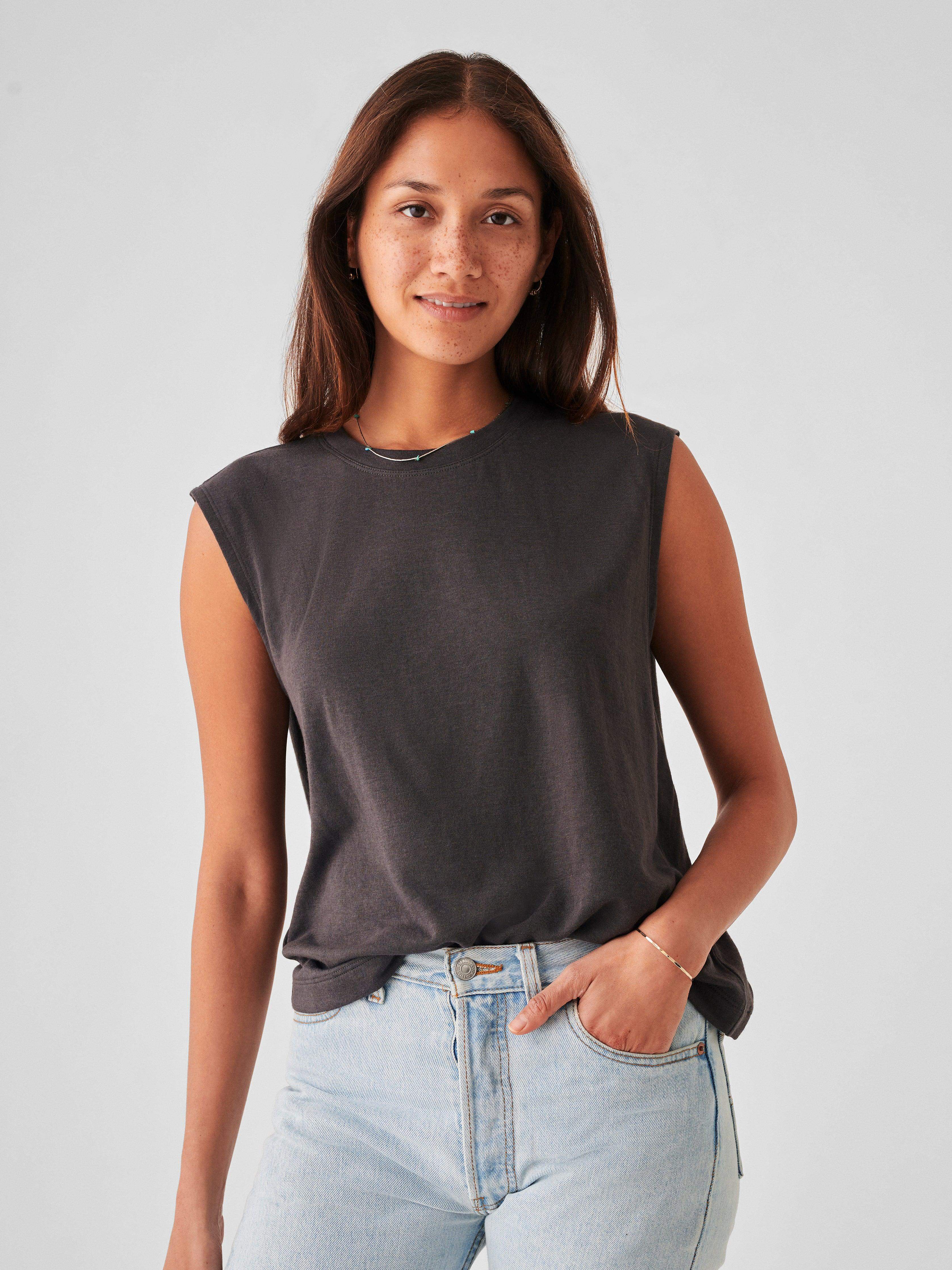 Cloud Muscle Tee - Washed Black | Faherty Brand
