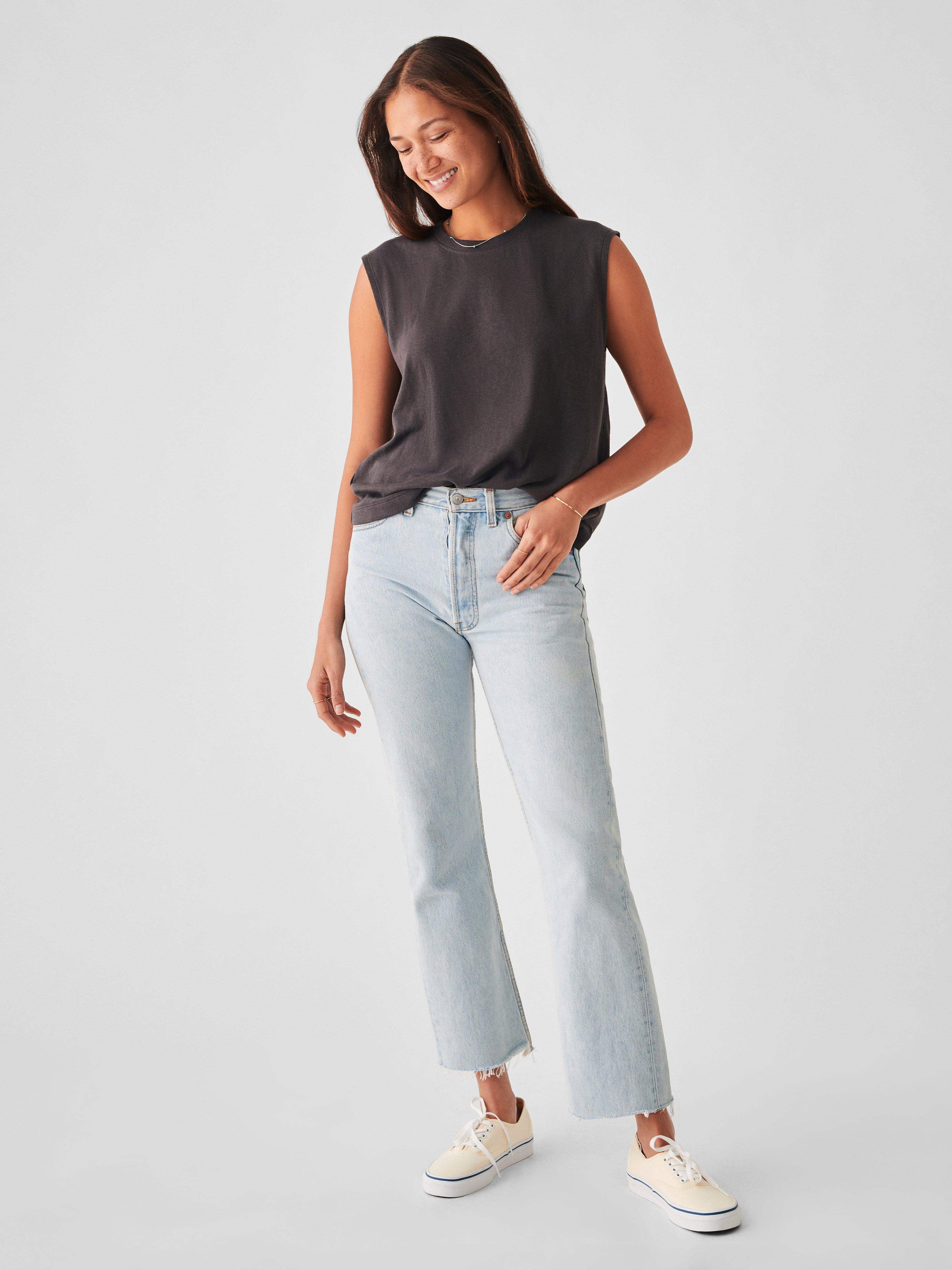 Cloud Muscle Tee - Washed Black | Faherty Brand